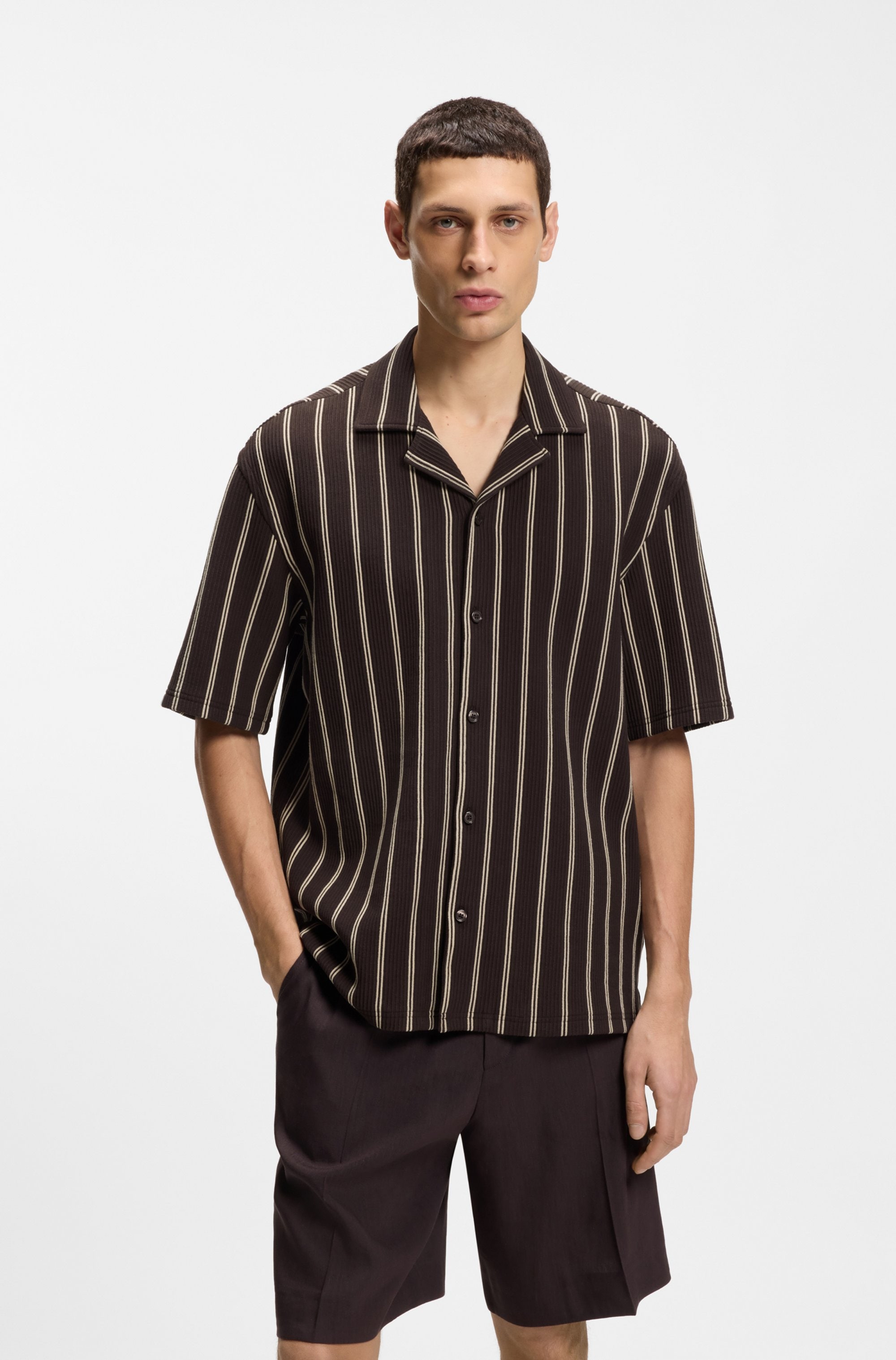 BOSS Kurzarmhemd »C-LARS CAMP B-262« mit Freizeitkragen, Relaxed Fit