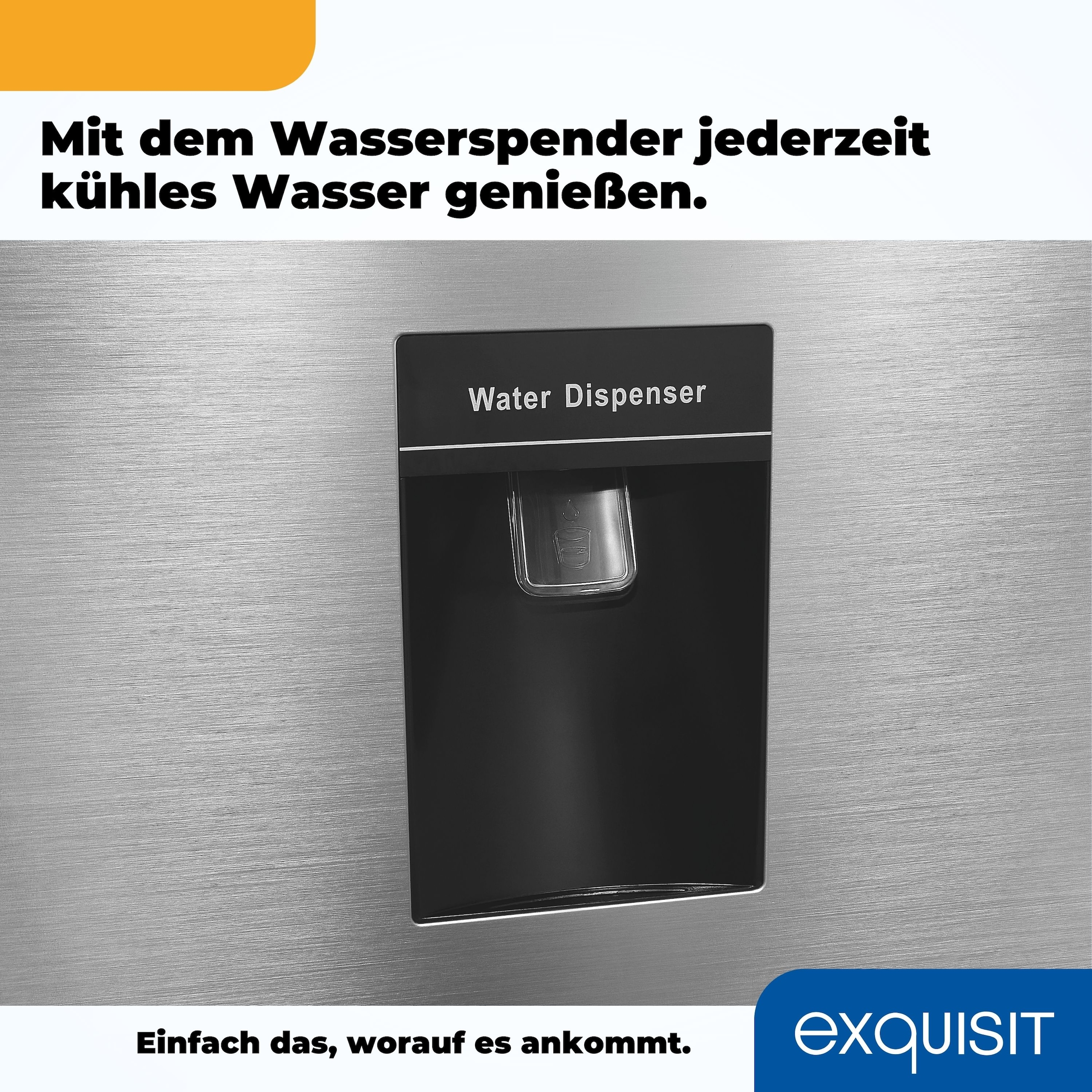 exquisit Kühl-/Gefrierkombination »KGC265-70-H-WS-010E inoxlook«, Wasserspender