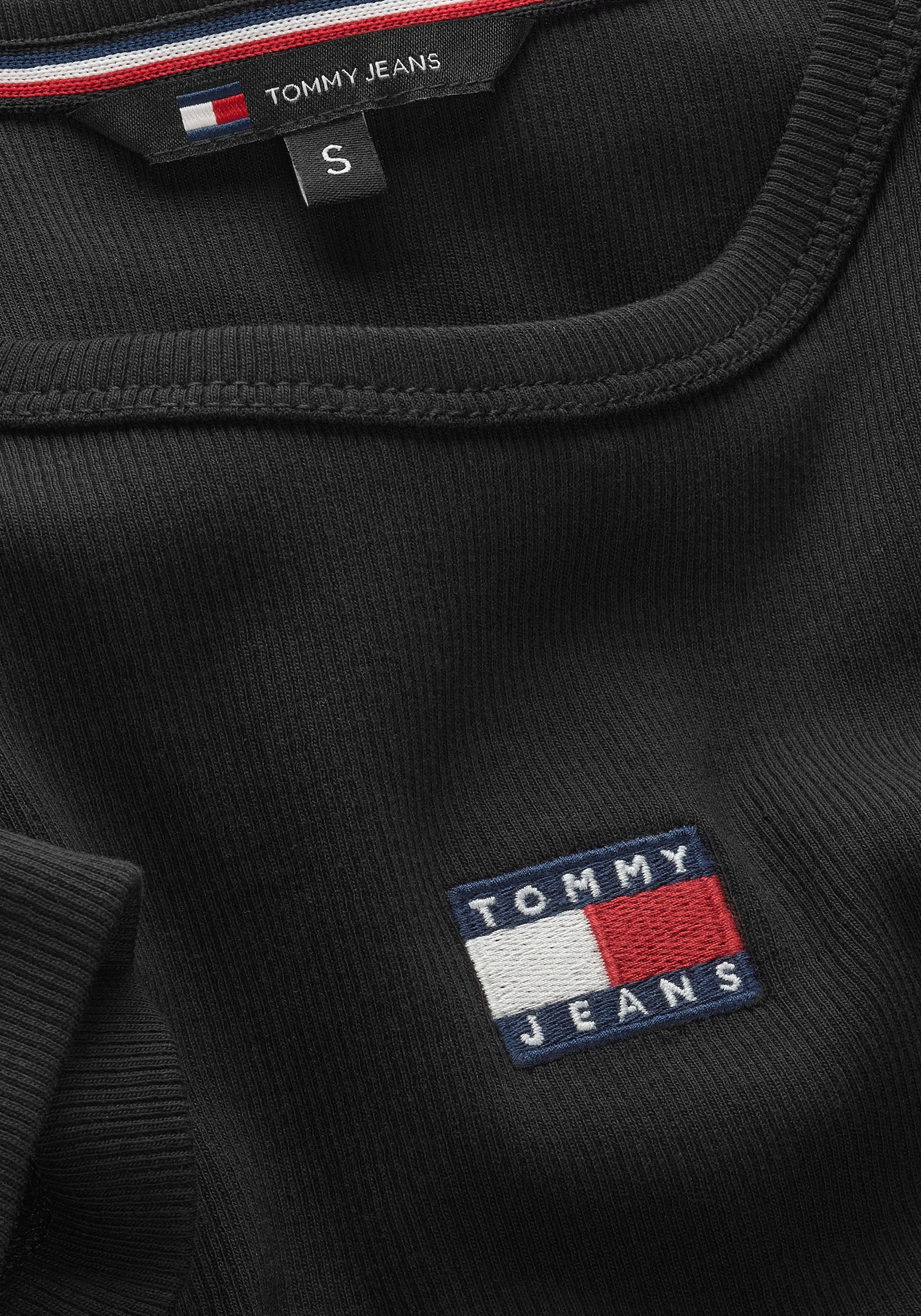 Tommy Jeans T-Shirt »TJW SLIM BADGE RIB TEE«, in Rippoptik