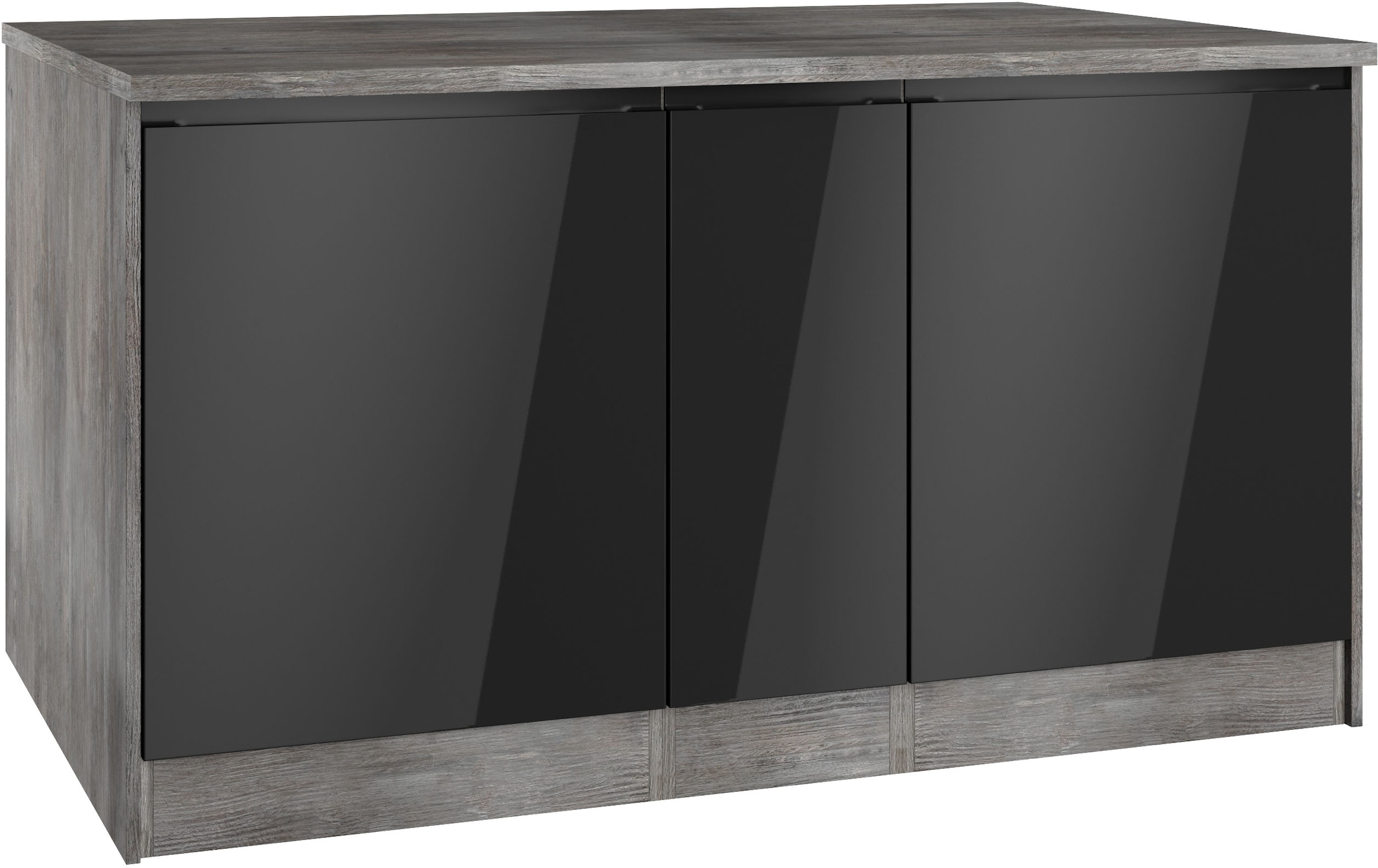 KOCHSTATION Kücheninsel »KS-Virginia«, Breite 153 cm, MDF-Fronten, Flaschenregal
