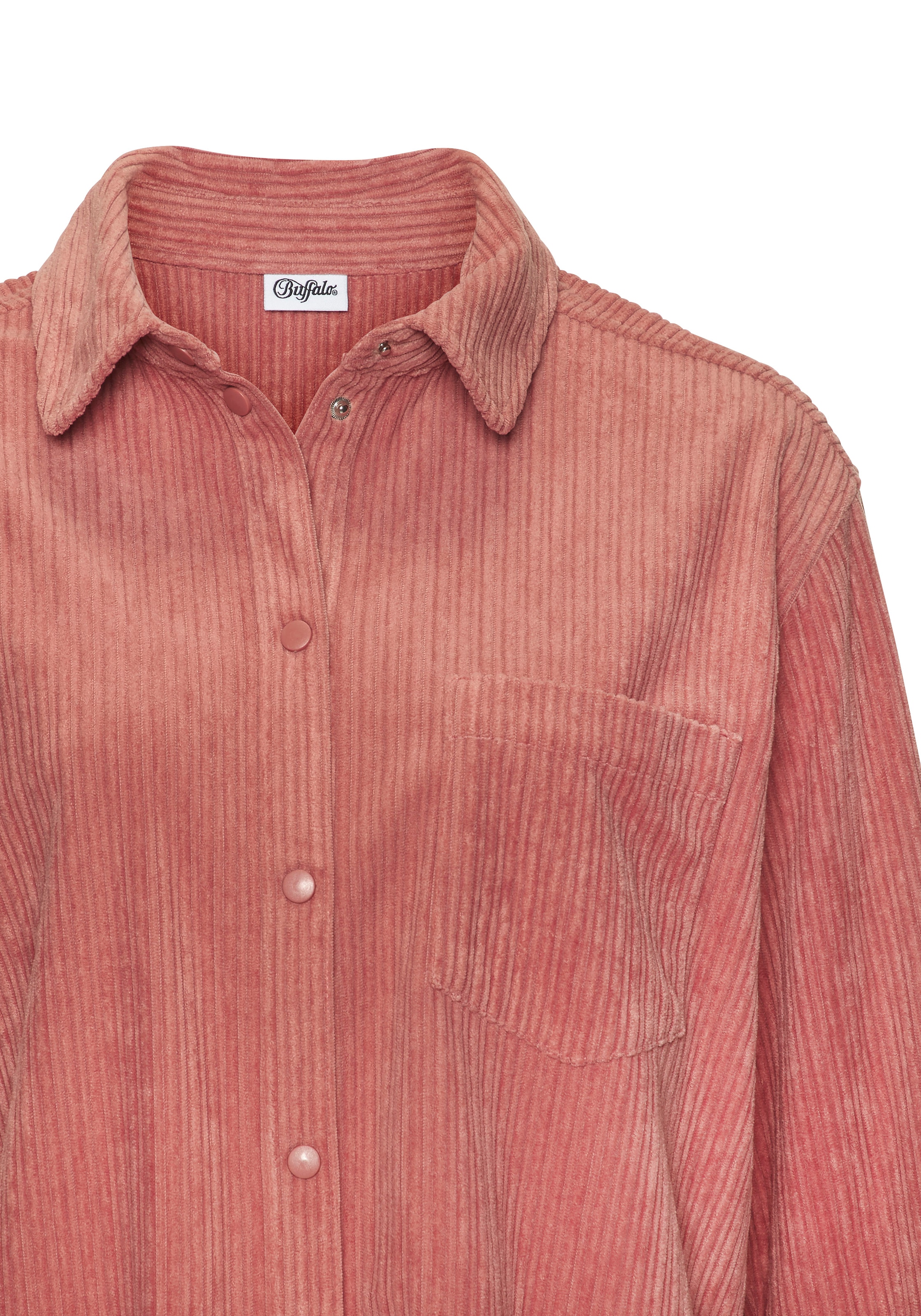 Buffalo Hemdbluse aus weicher Cordqualität mit modischem Blusenkragen