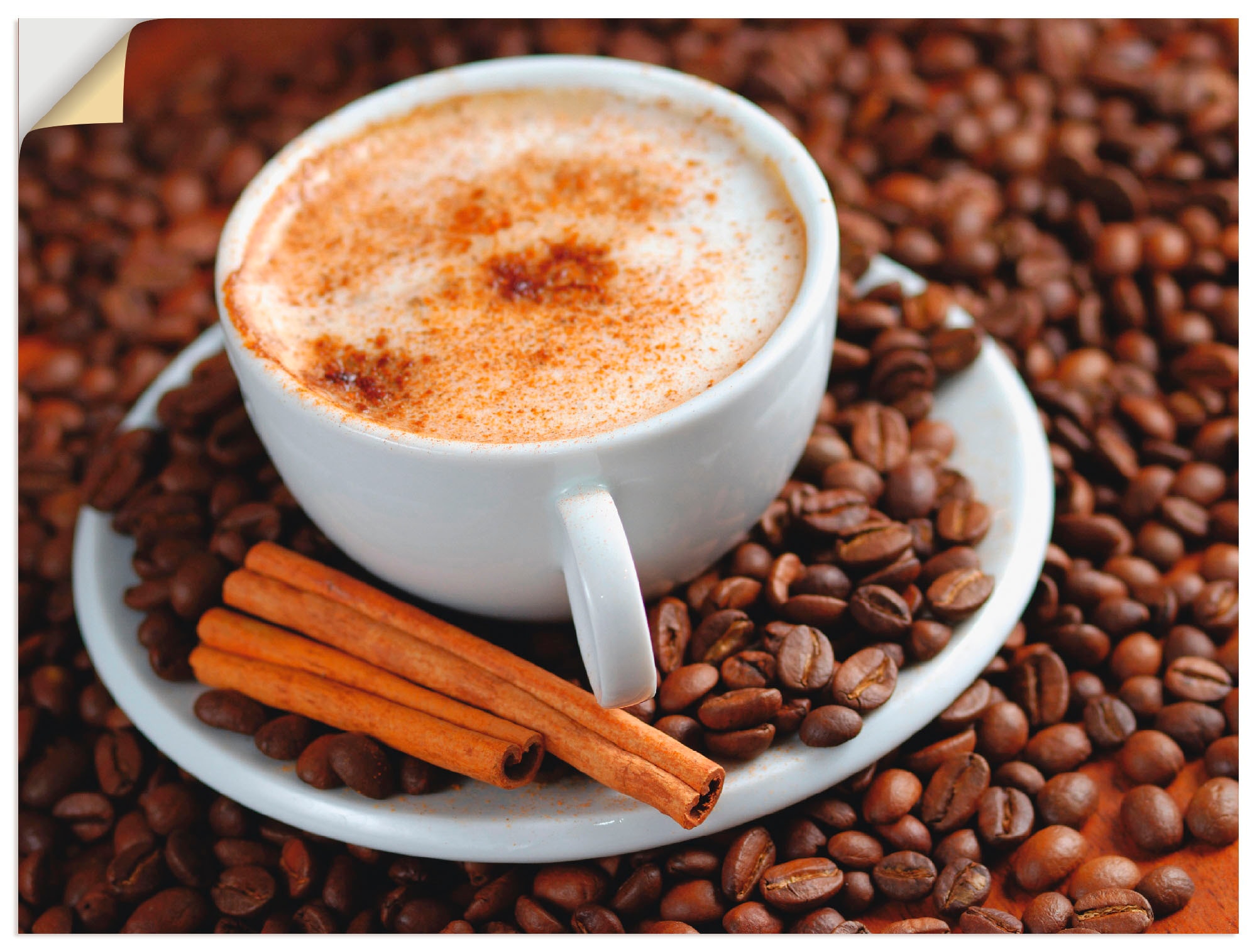 Artland Wandbild »Cappuccino - Kaffee«, Getränke, (1 St.), als Alubild,  Leinwandbild, Wandaufkleber oder Poster in versch. Größen bei OTTO