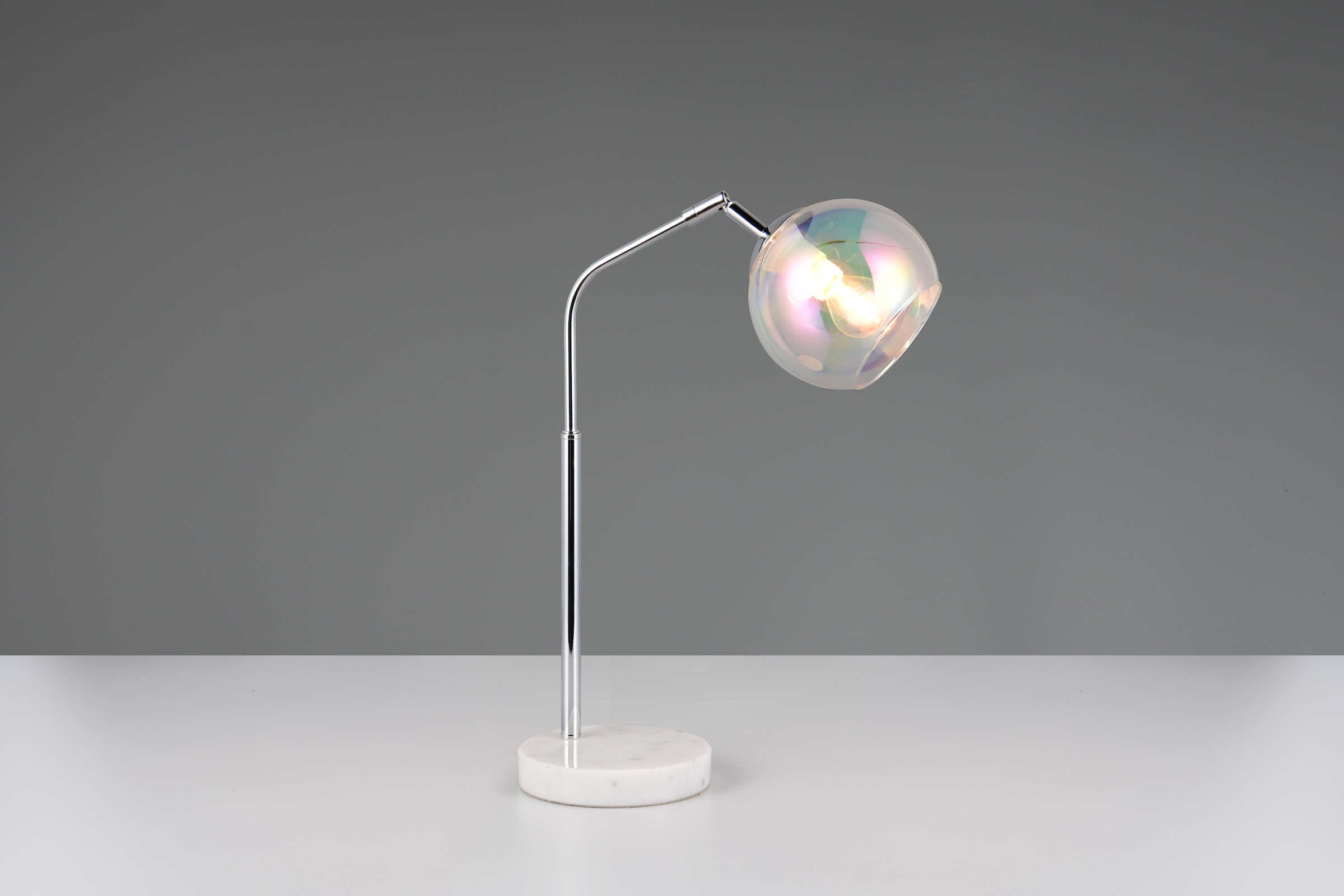 TRIO Leuchten Schreibtischlampe »PAXTON, exkl. 1x E14 max 10W, Leseleuchte Nachttischlampe« E14 1 Stk. warmweiß - kaltweiß mit Glas Lampenschirm, Schnurschalter, Höhe 45 cm, Tiefe 28 cm