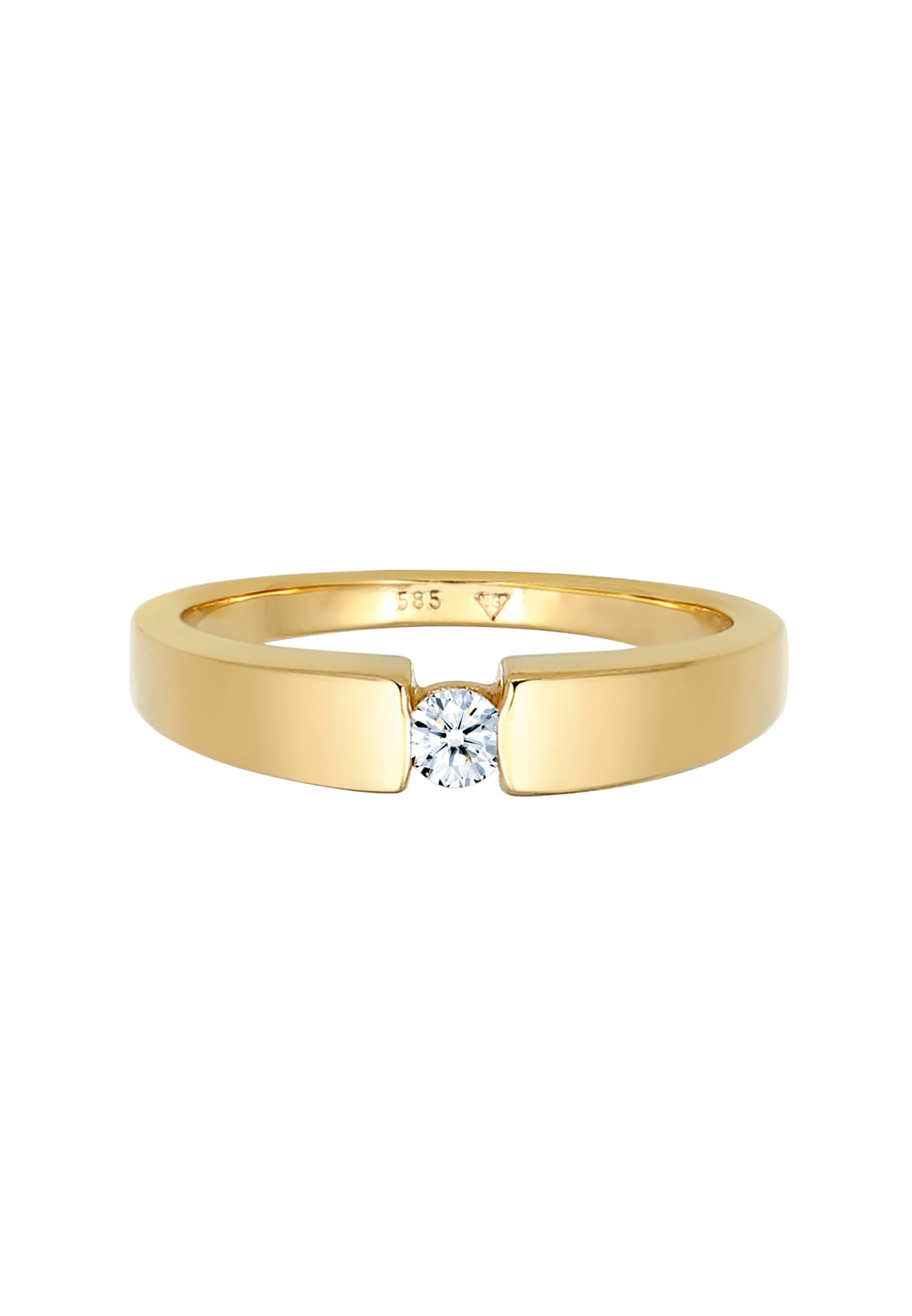 Elli DIAMONDS Verlobungsring »Ring Diamant Weiß Brillantschliff (0.11 ct) 585 Gelbgold«