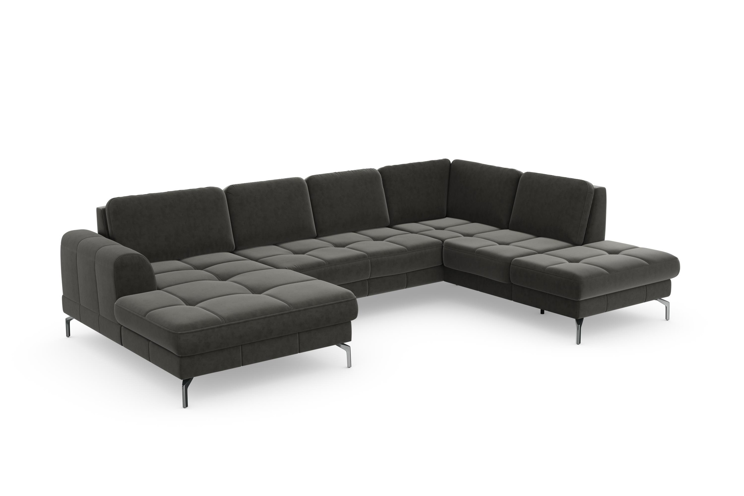 sit&more Wohnlandschaft »Bendigo U-Form«, inklusive Sitztiefenverstellung, Bodenfreiheit 15 cm, in 2 Fußfarben