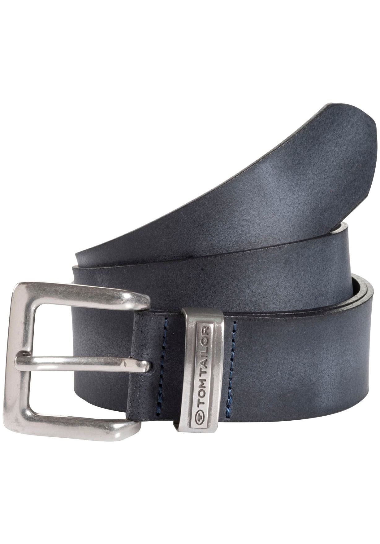 TOM TAILOR Ledergürtel »TTHARRY«, 4 cm breiter Herrengürtel, Jeansgürtel im Vintage-Look