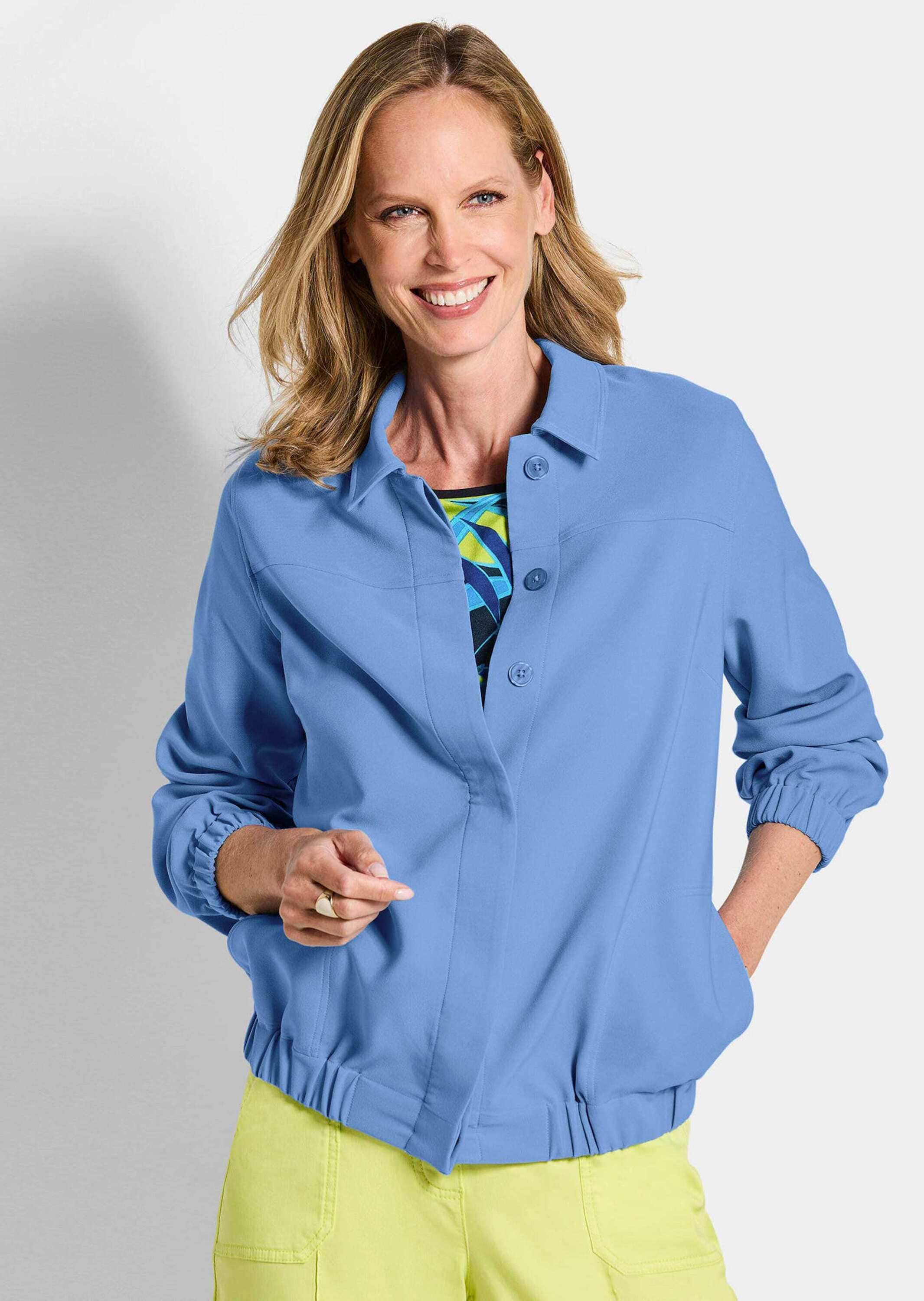 GOLDNER Kurzjacke »Kurzgröße Sommerjacke mit Hemdkragen« verdeckte Knopfleiste