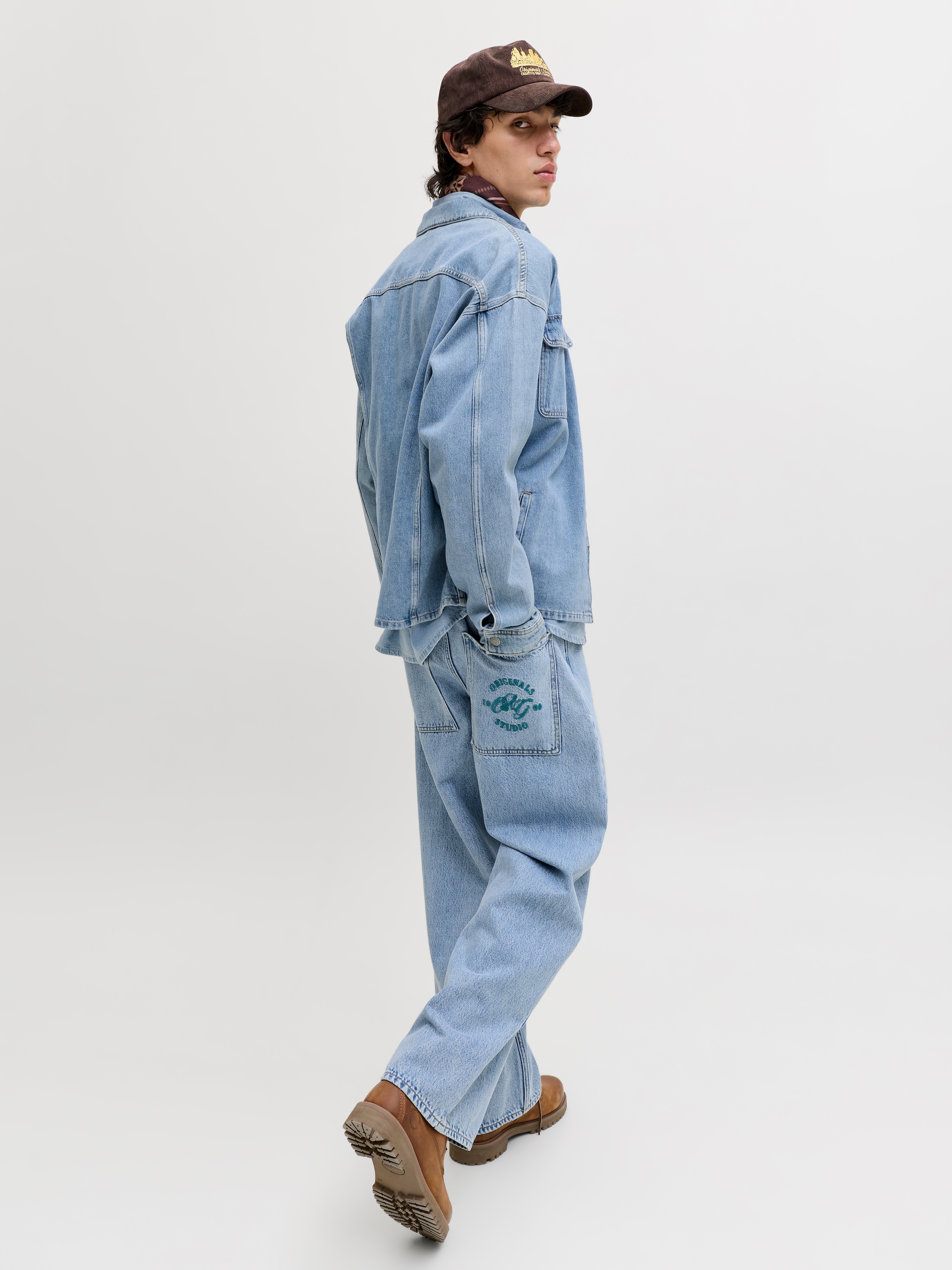 Jack & Jones Weite Jeans »JJIDAVE JJJAX AKM 165 LN« Baumwolle