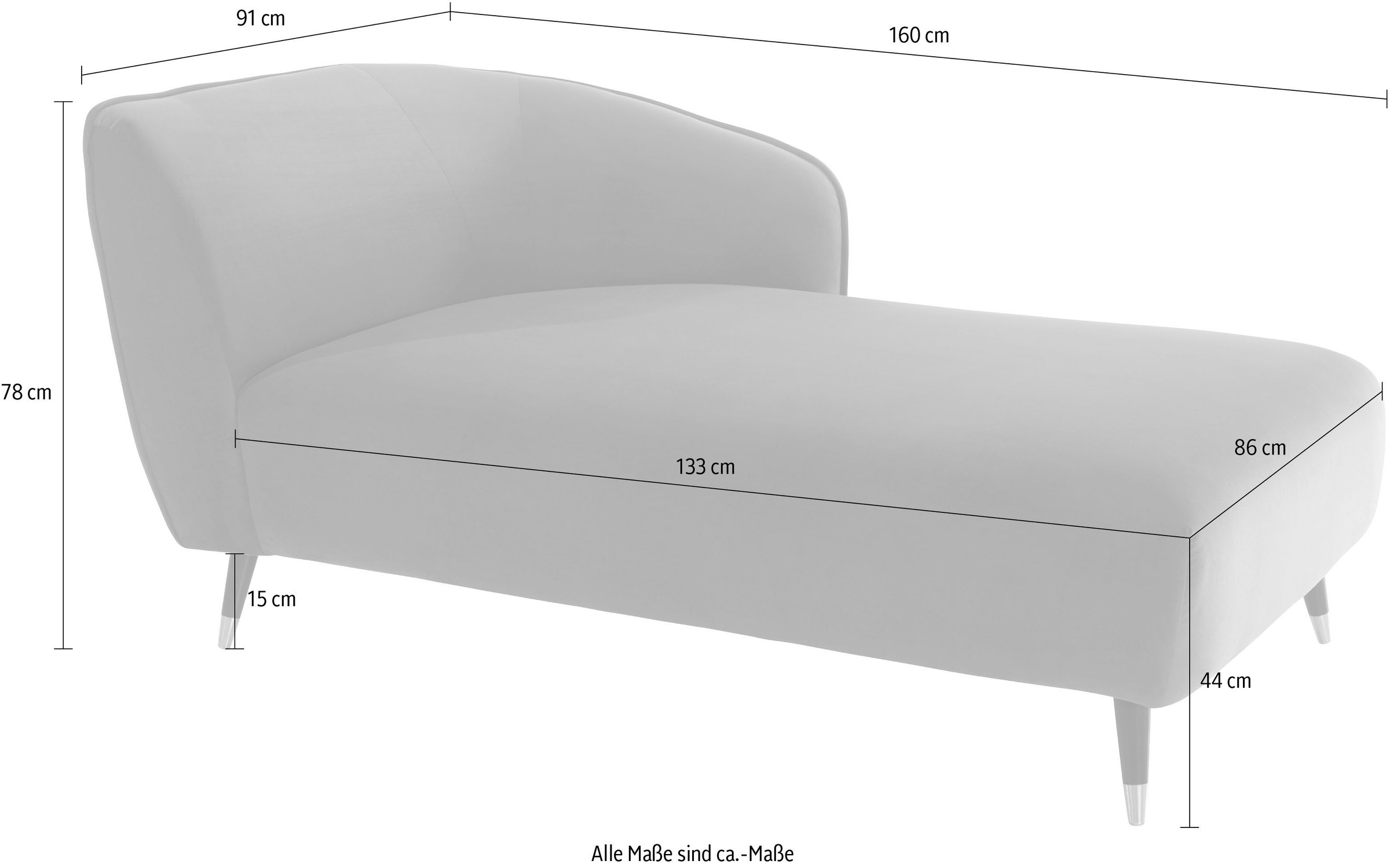 Home affaire Recamiere »Oradea« mit eleganter Steppung auf Rückseite der Rückenlehne