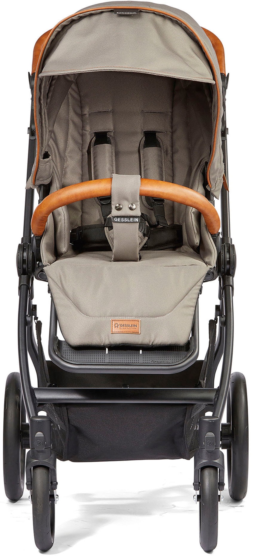 Gesslein Kombi-Kinderwagen »FX4 Soft+ mit Aufsatz Style, taube/cognac«, mit Babywanne C3 und Babyschalenadapter
