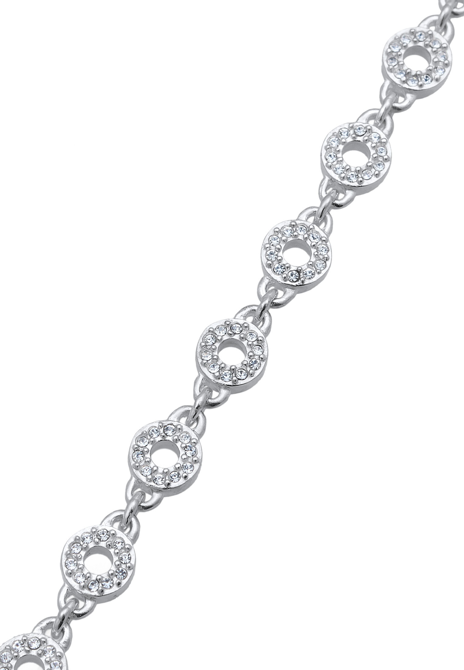 Elli Premium Armkette »Armband Kreis Rund Elegant Kristalle 925 Silber rhodiniert«