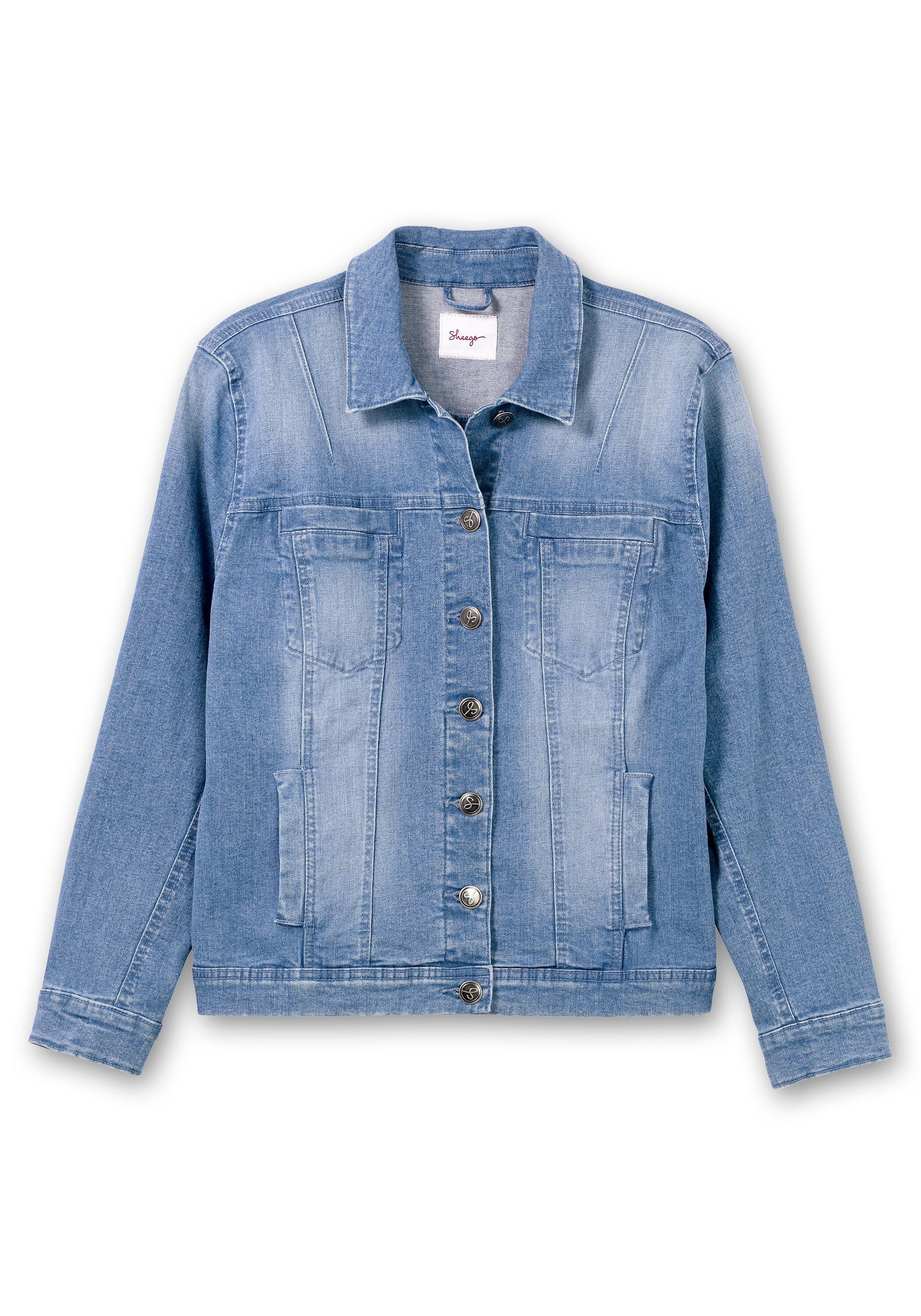Sheego Jeansjacke »Jeansjacke in modisch kurzer Form«, ohne Kapuze, in modisch kurzer Form