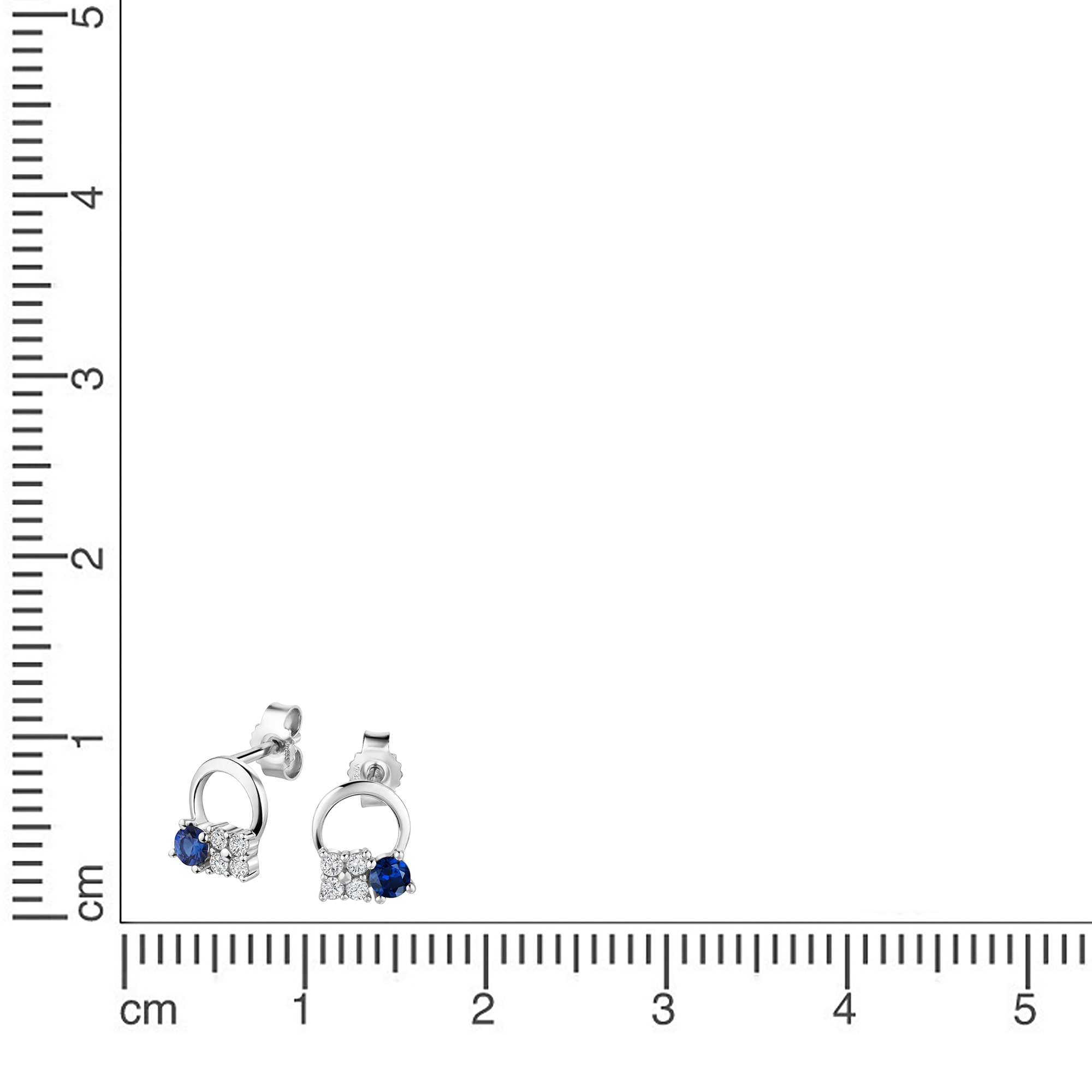 Firetti Paar Ohrstecker »Schmuck Geschenk Gold 333 Ohrschmuck Ohrringe Kreis« mit Saphir, Zirkonia (synth.)
