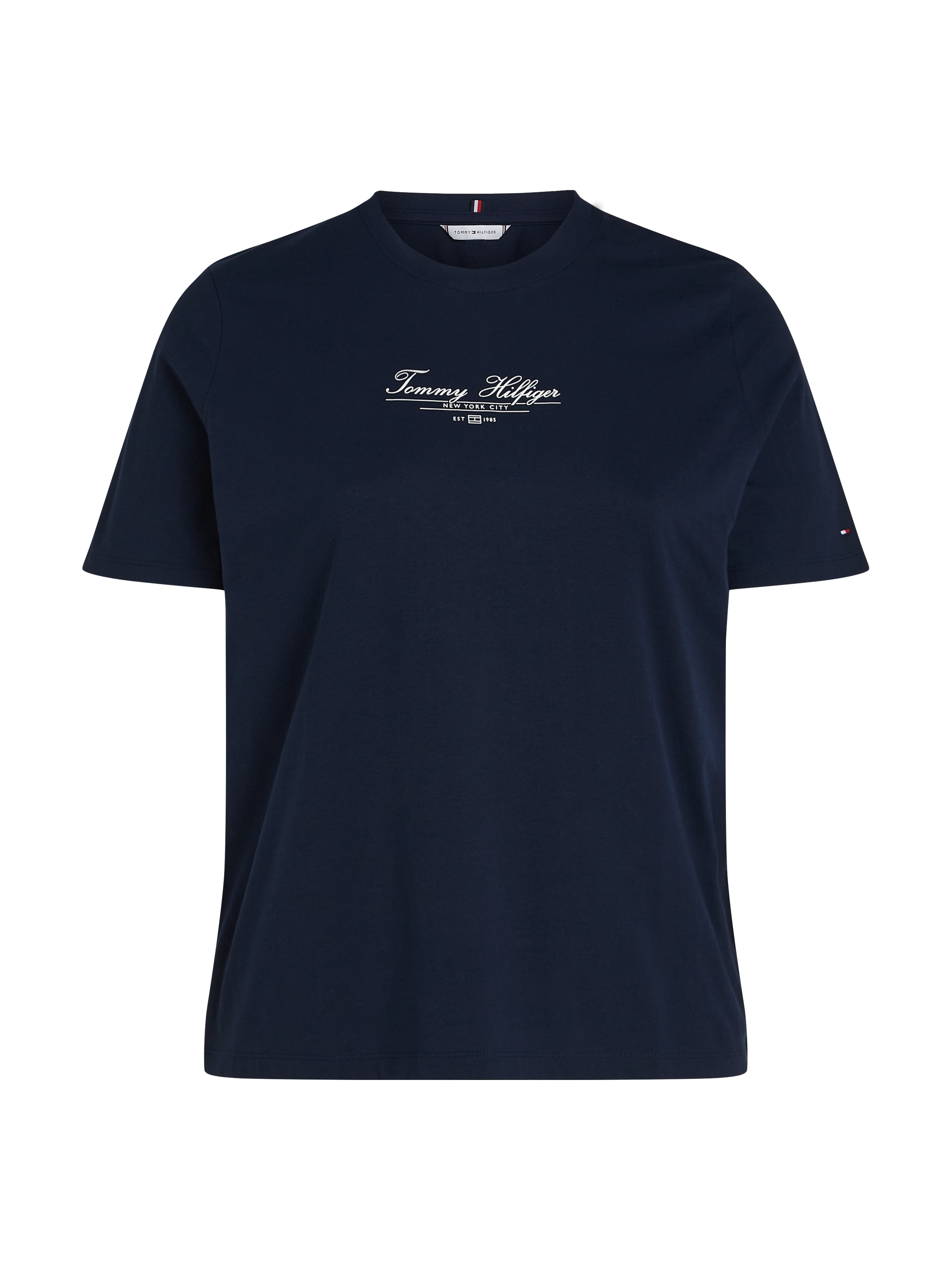 Tommy Hilfiger Curve Rundhalsshirt »CRV REG SCRIPT C-NK TEE SS«, in Großen Größen, Logoschriftzug