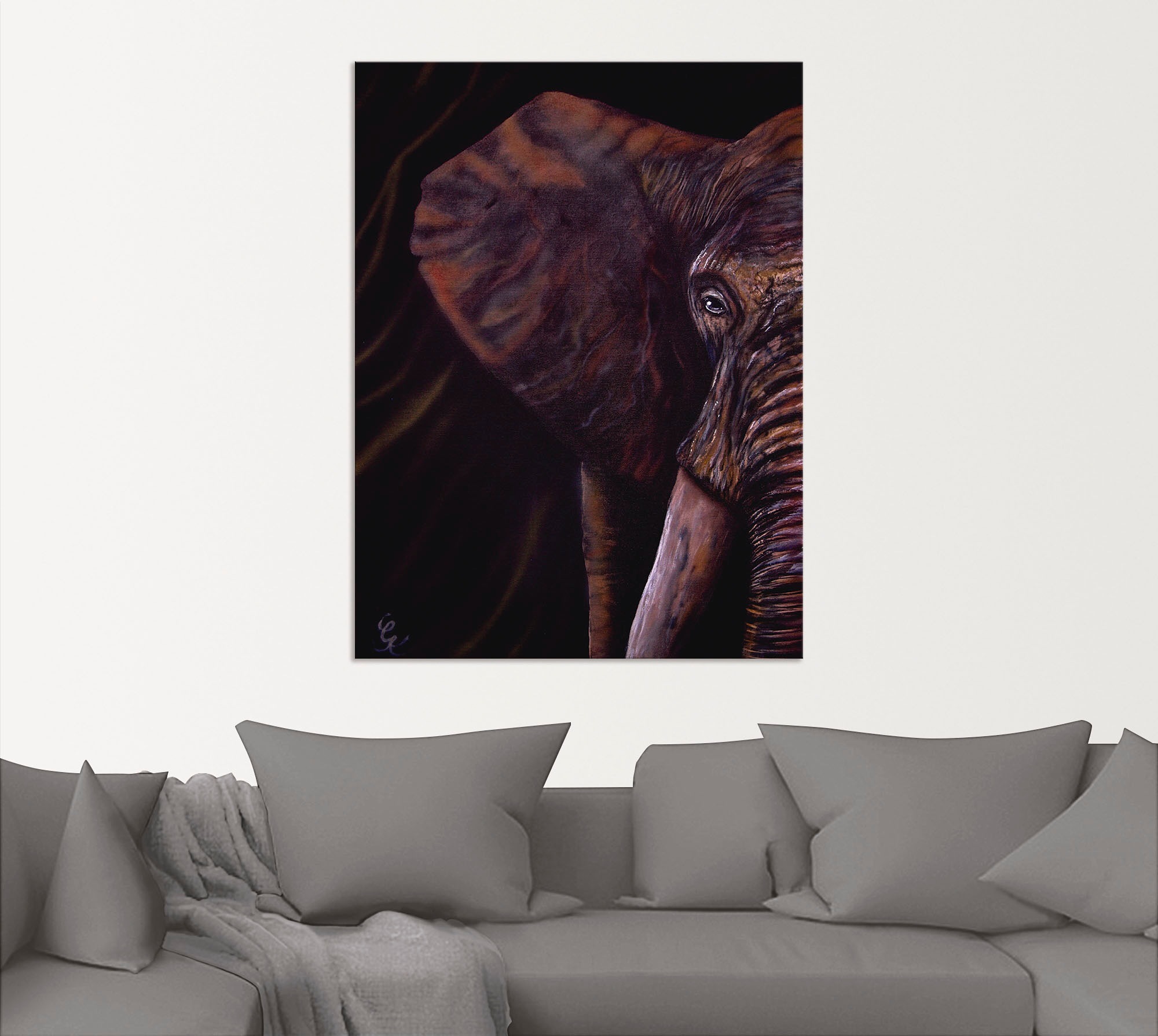Artland Wandbild »Elefant«, Leinwandbild, als Poster oder Wandaufkleber versch. Größen (1 St.), Alubild, in online bei Wildtiere, OTTO