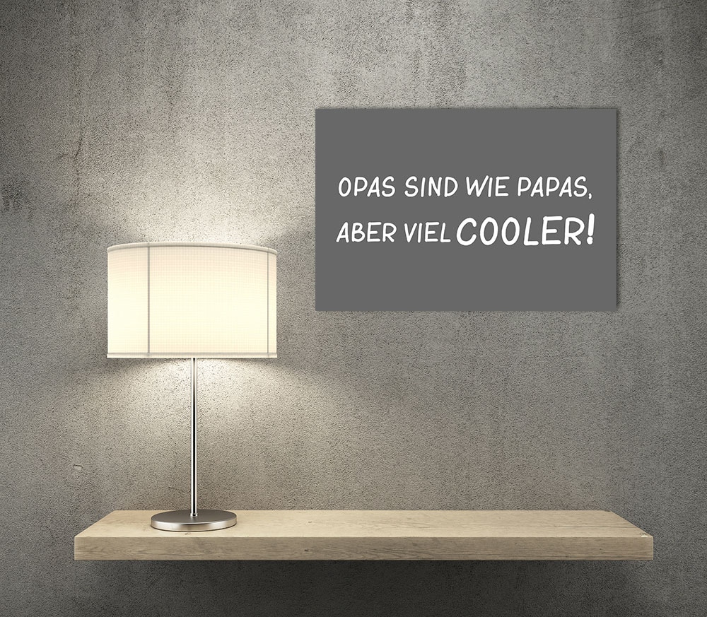 queence Metallbild »Cooler«, Sprüche-Schriftzug-Sprüche-Sprüche & Texte, (1 St.), Stahlschild, Blechschild, Sprüche, Texte, witzig, Opa, Papa