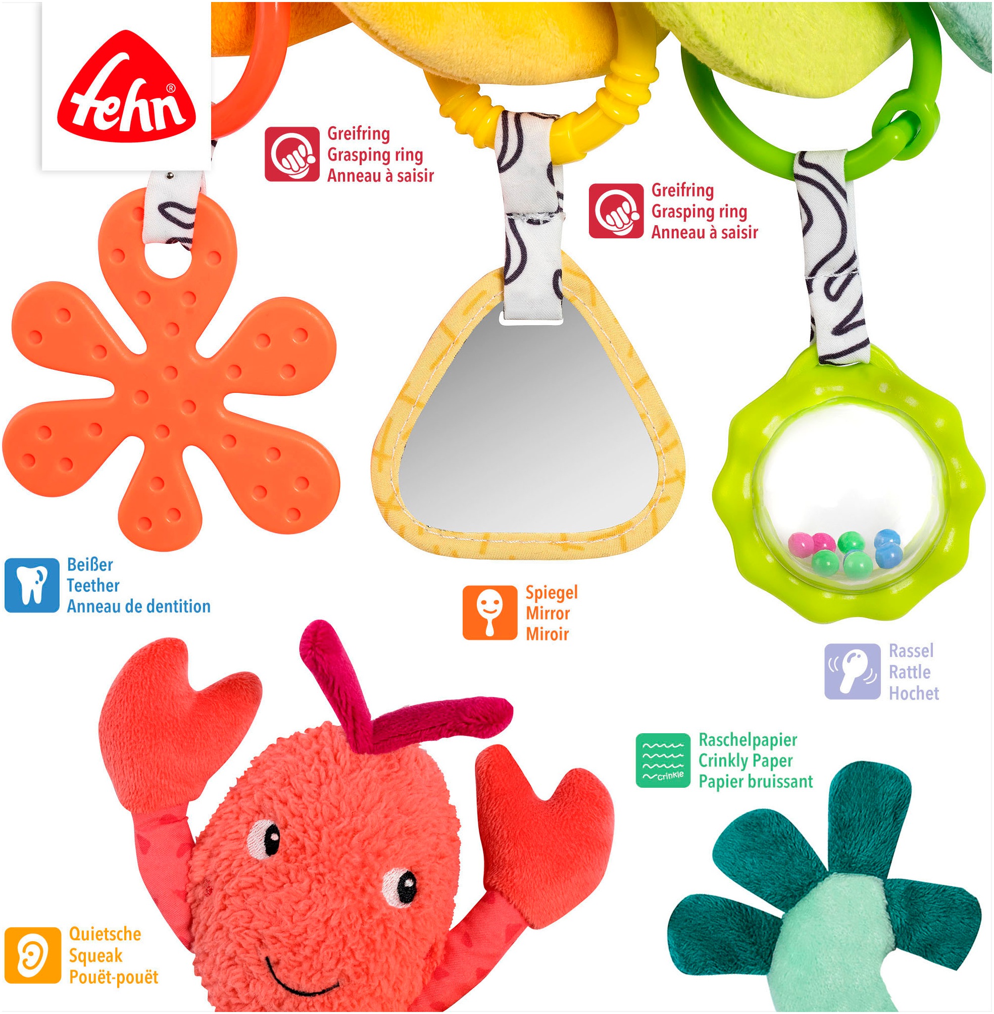 Fehn Greifspielzeug »Activity-Spirale Hummer«