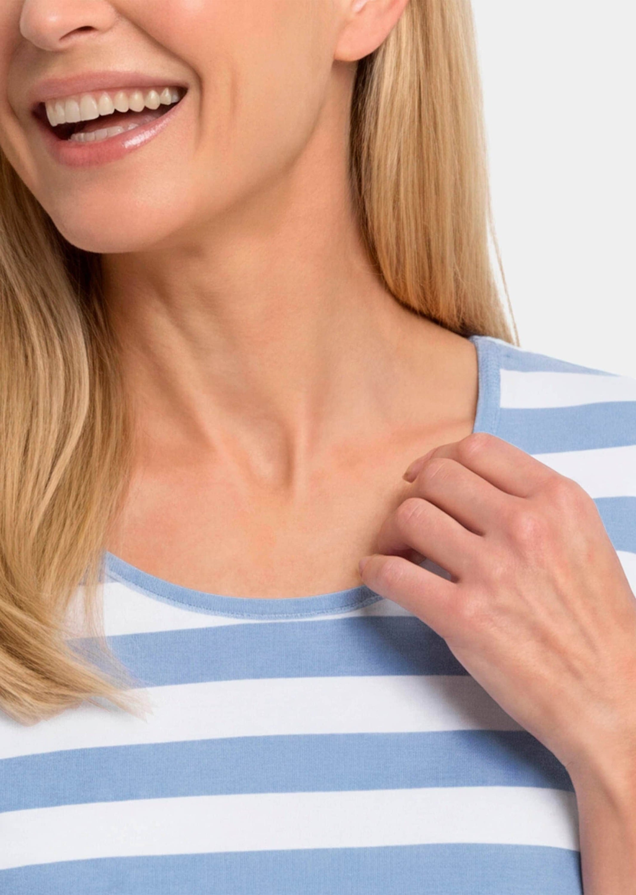 GOLDNER Kurzarmshirt »Streifenshirt aus softer Baumwollmischung« stretchbequemer Viskosejersey