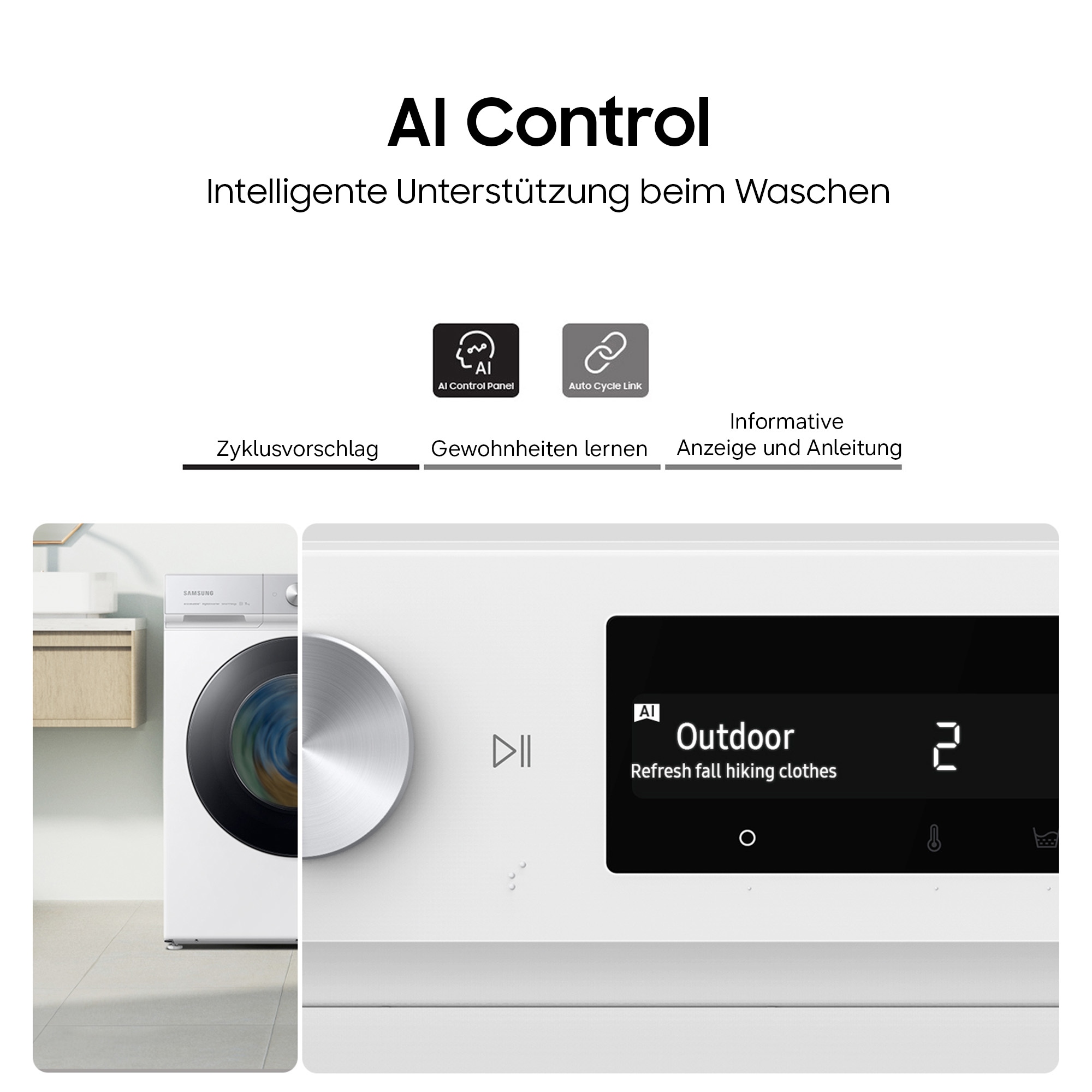 Samsung Waschmaschine WW8400D »WW11DB8B95GH« 11 kg 1400 U/min Quick Drive™ Option – Volle Waschleistung. Halbe Zeit
