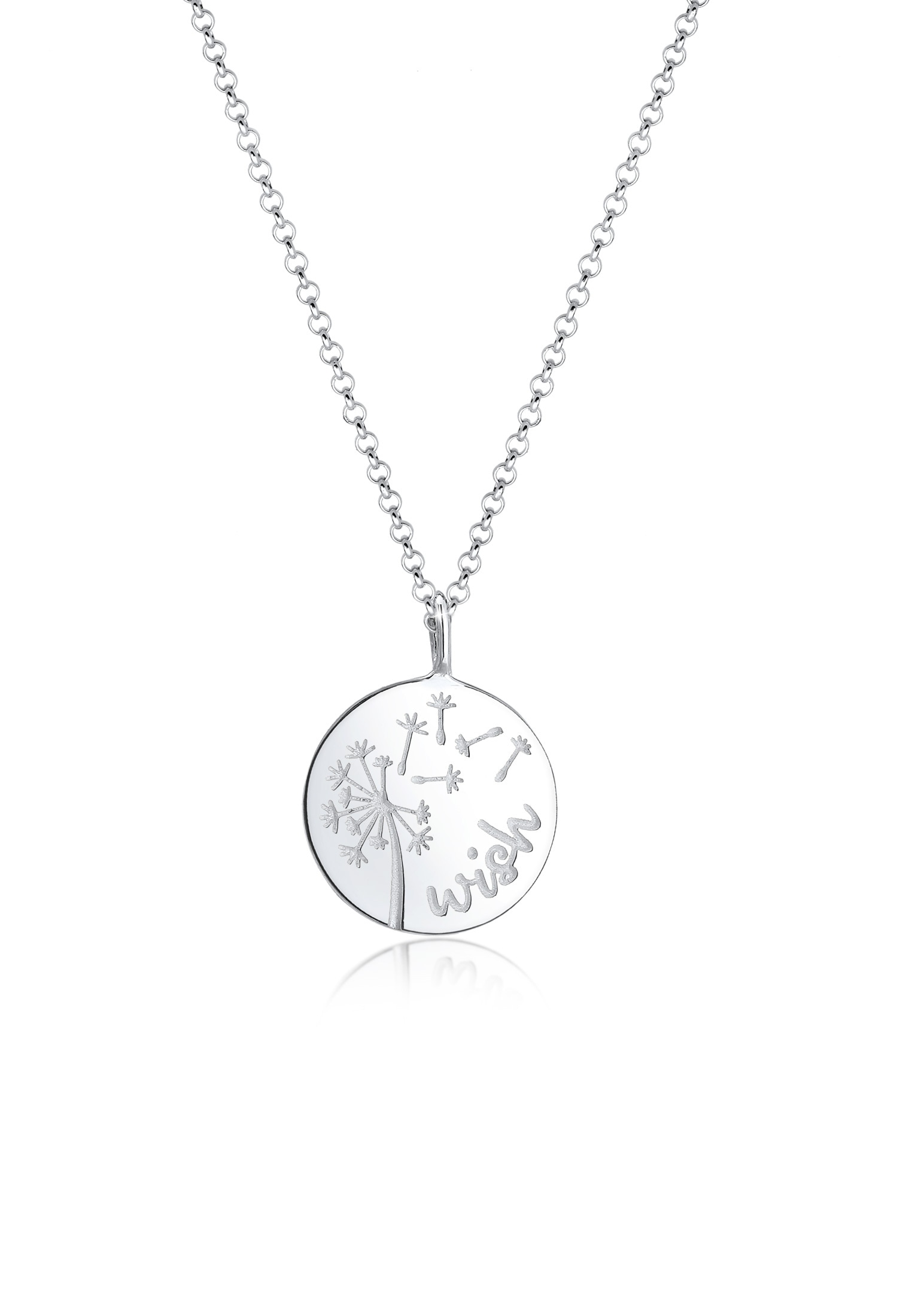 Elli Kette mit Anhänger »Halskette Wish Pusteblume Löwenzahn Blume 925 Sterling Silber«