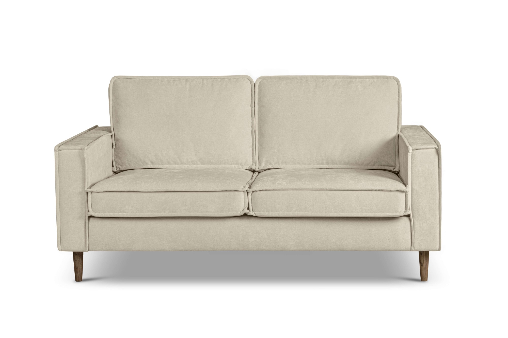 Home affaire 2-Sitzer »Pinto Skandi, 166 cm, Chenille, Struktur« mit Keder, Massivholzfüße Eiche geräuchert, Wellenunterfederung