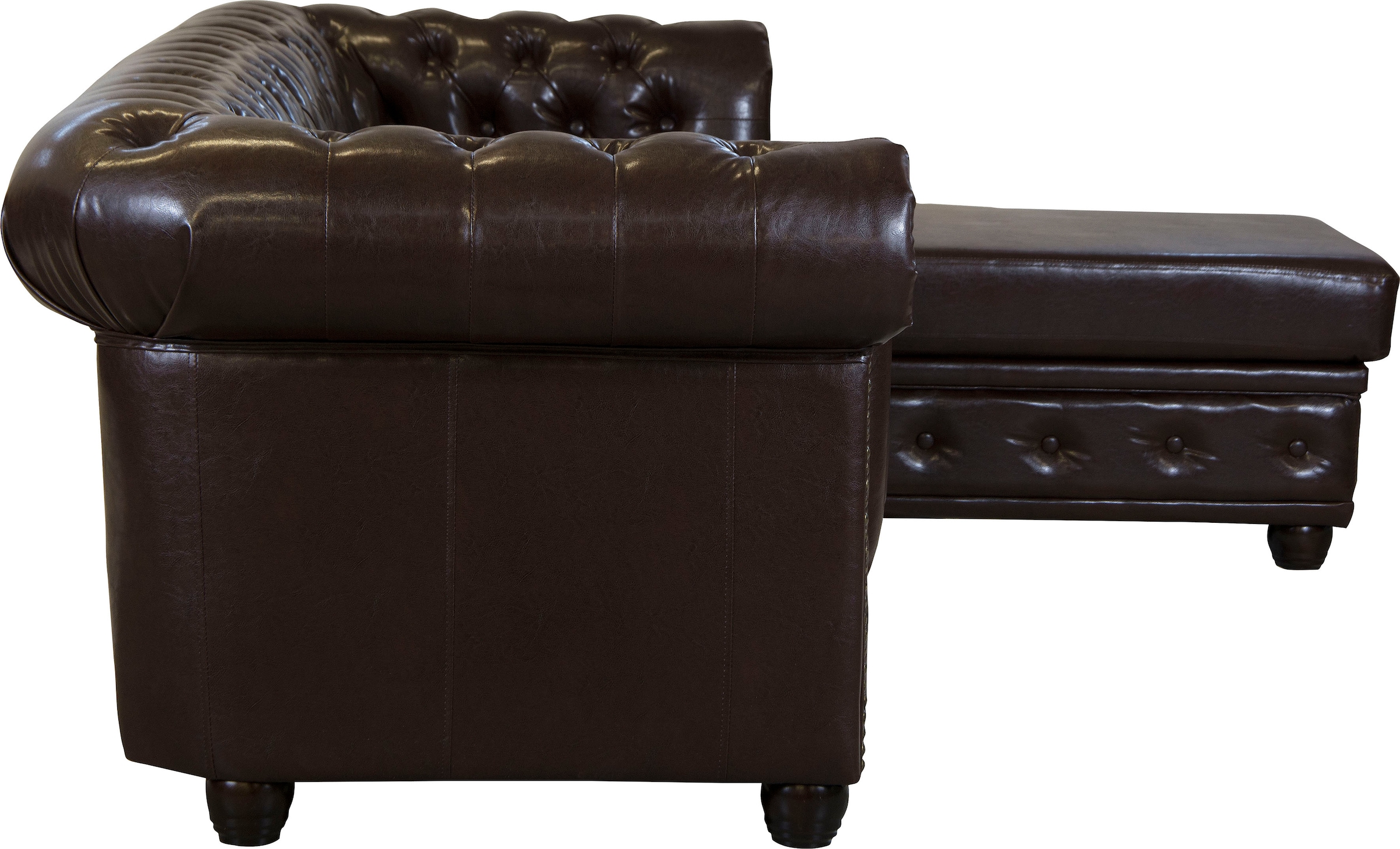 Home affaire Chesterfield-Sofa »Rysum L-Form« Chesterfield-Optik mit Ottomanen-Abschluß