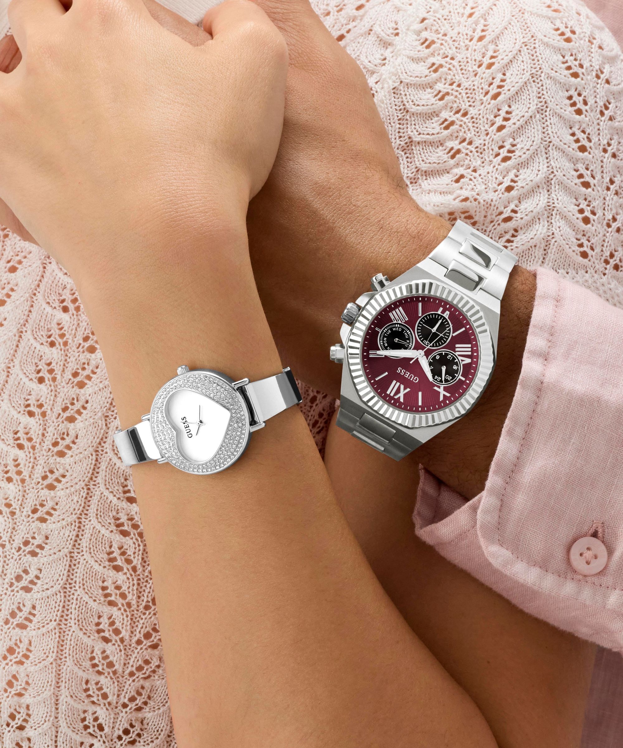 Guess Multifunktionsuhr »GUESS-EQUITY« Armbanduhr, Herrenuhr, Edelstahlarmband, analog, Wochentag, Tag