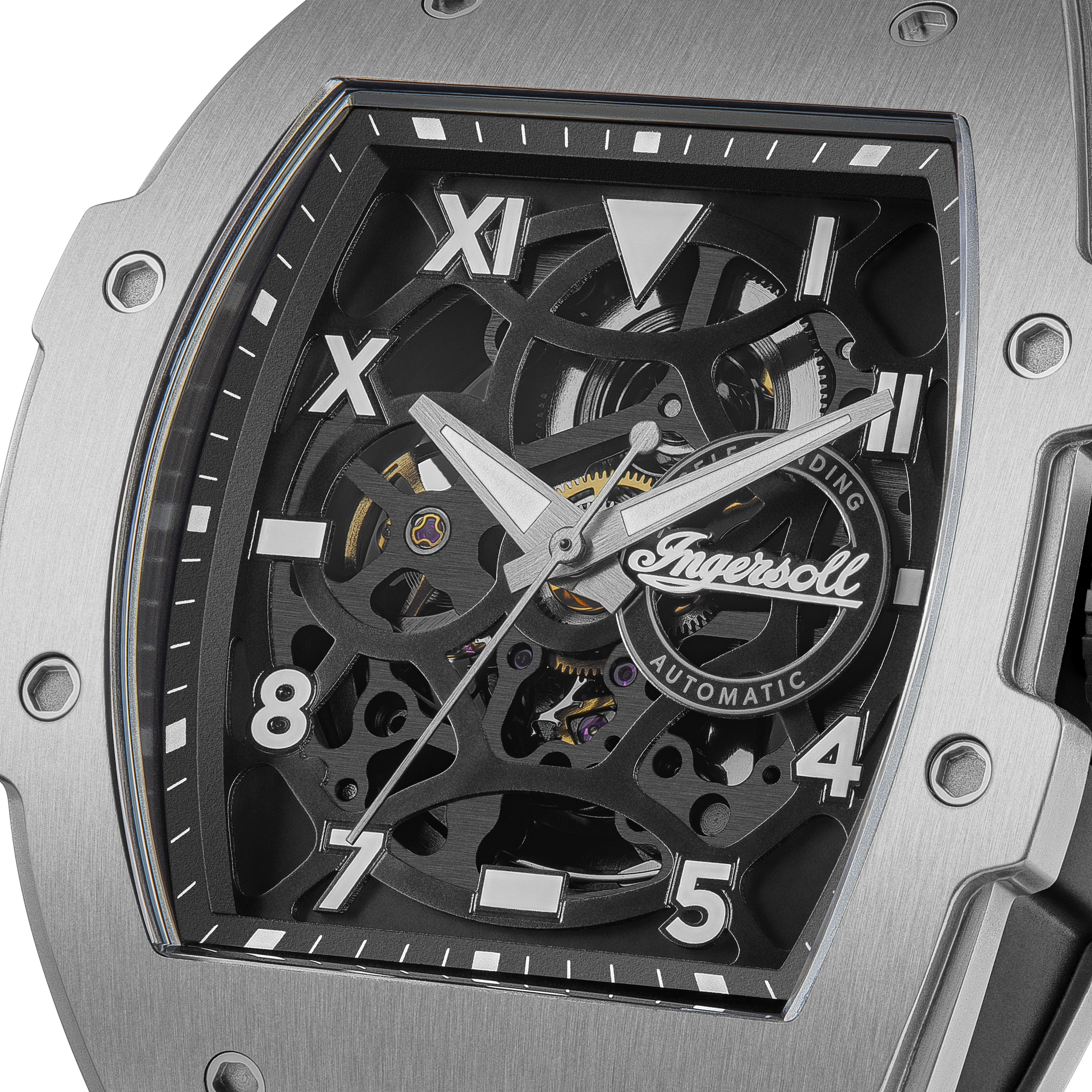 Ingersoll Automatikuhr »The Play« Armbanduhr, Herrenuhr, Mechanische Uhr, Silikonarmband, analog