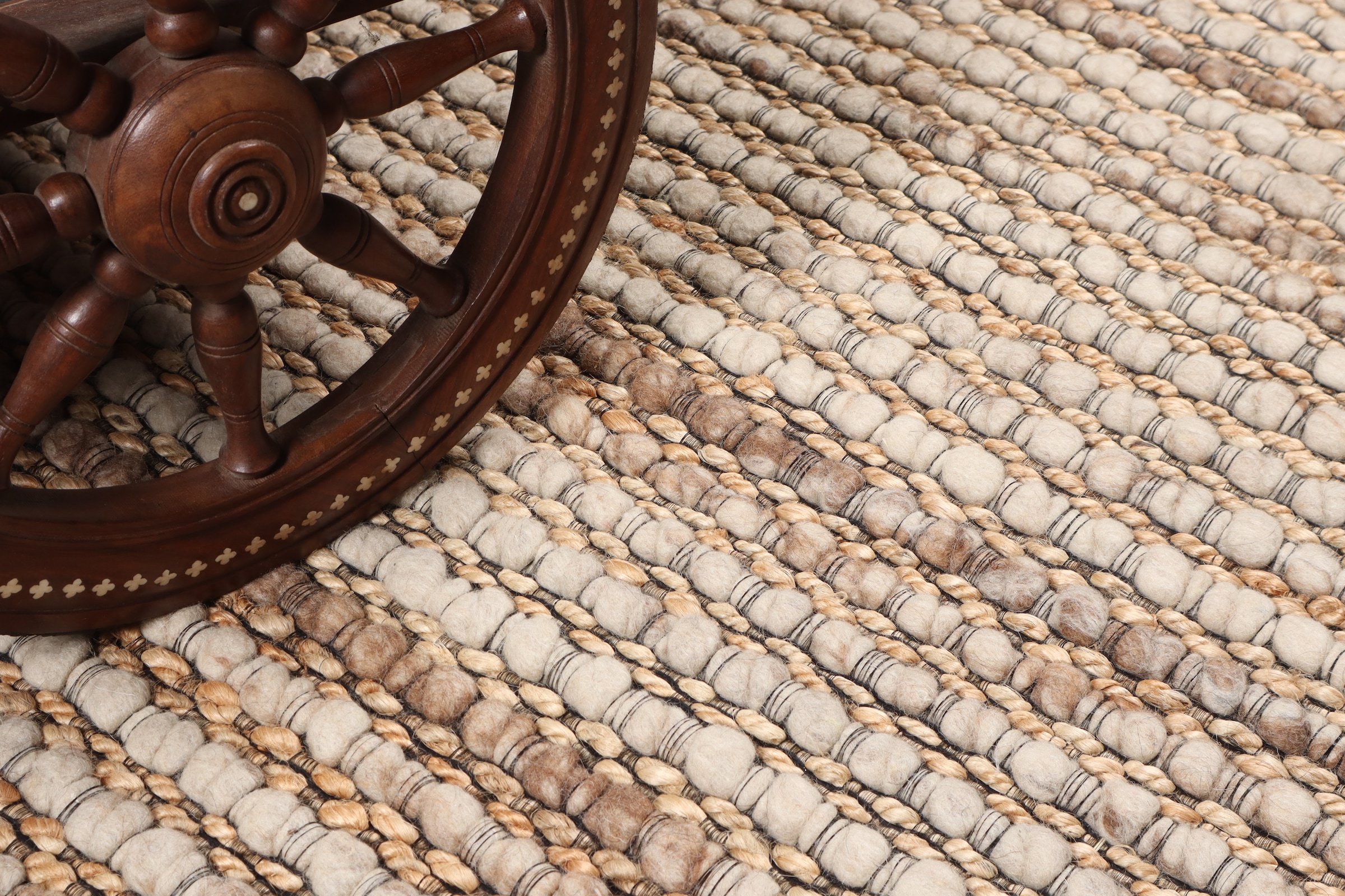my home Hochflor-Teppich »Leevy«, rechteckig, 25 mm Höhe, Handwebteppich, Wolle, Robust und Langlebig