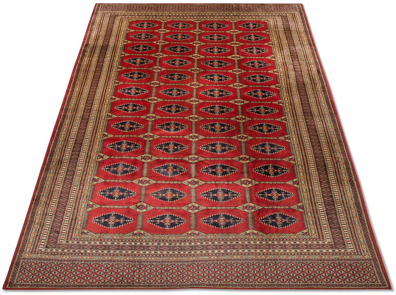 morgenland Wollteppich »Buchara Teppich handgeknüpft rot«, rechteckig
