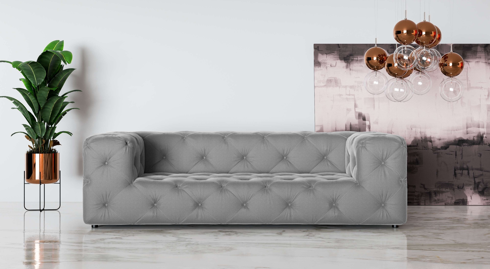 Places of Style 3-Sitzer »FOLLINA«, 3-Sitzer Sofa mit klassischer Chesterfield-Knopfheftung