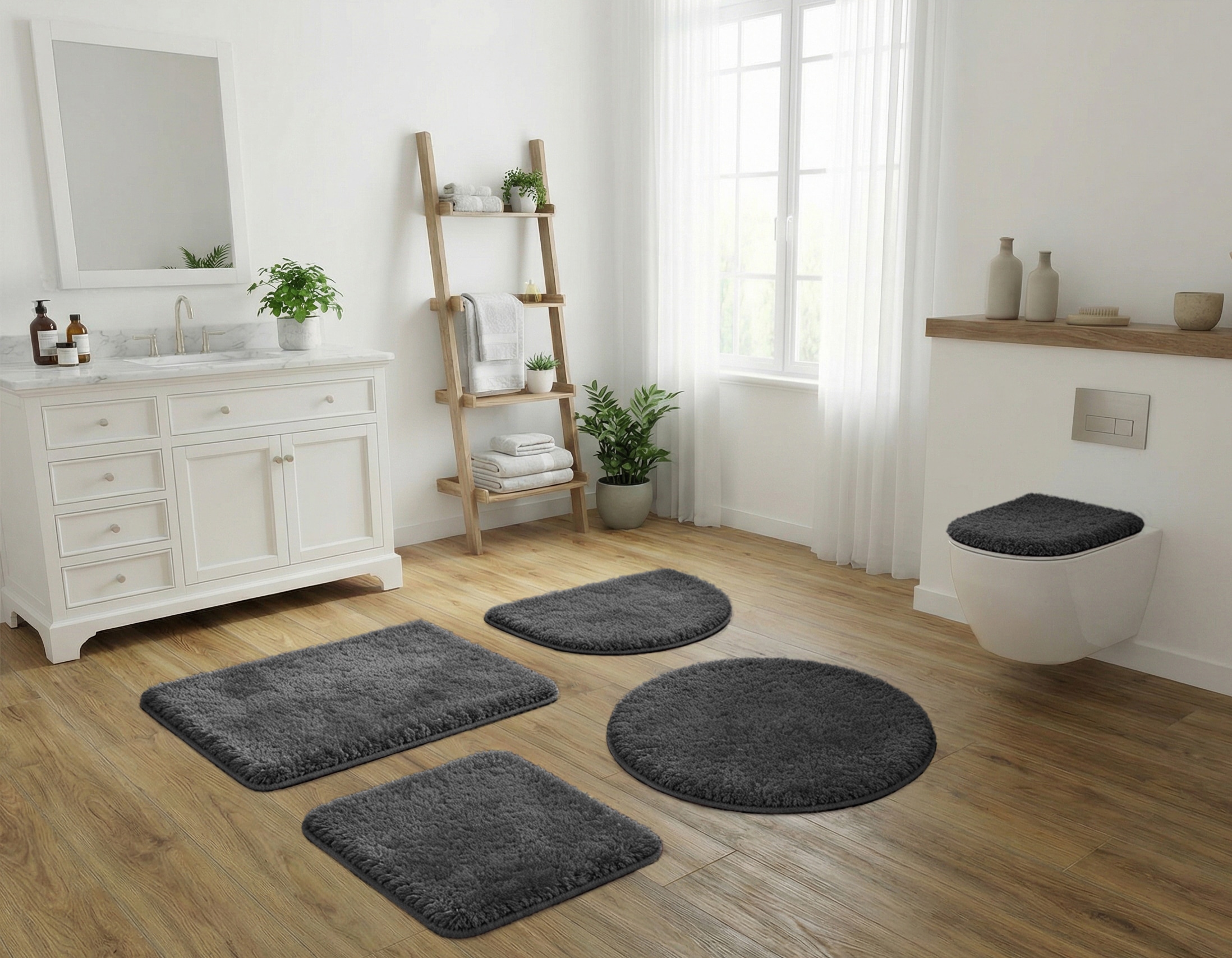 OTTO home Badematte »Sanremo, Standard & Premium, 30mm oder 35mm, sehr weich« rutschhemmend beschichtet fußbodenheizungsgeeignet | schnell trocknend Badteppich, unifarben, rechteckig, rund & als 3-tlg. Set erhältlich