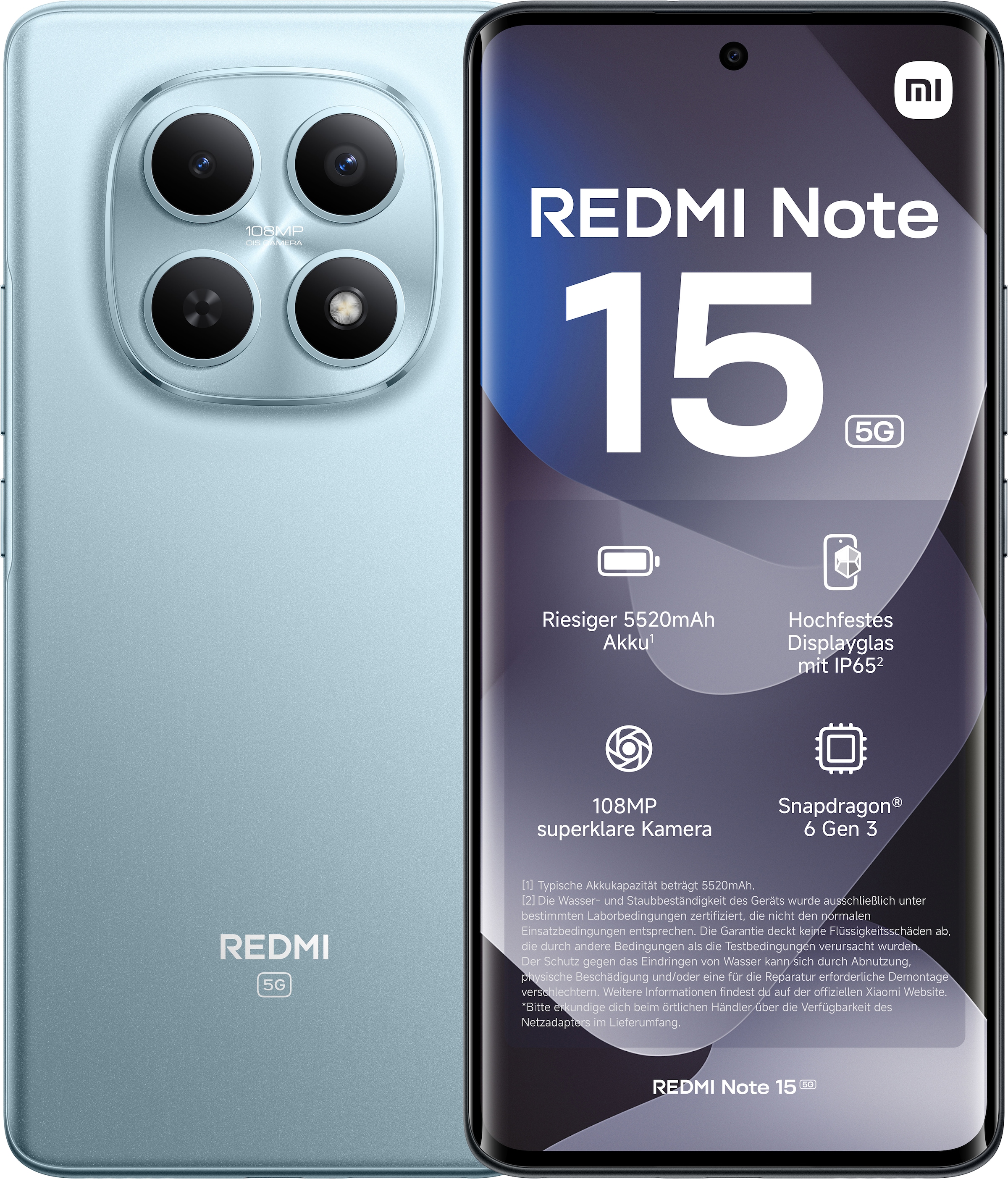 Xiaomi Smartphone »Redmi Note 15 5G 6+128« Glacier Blue