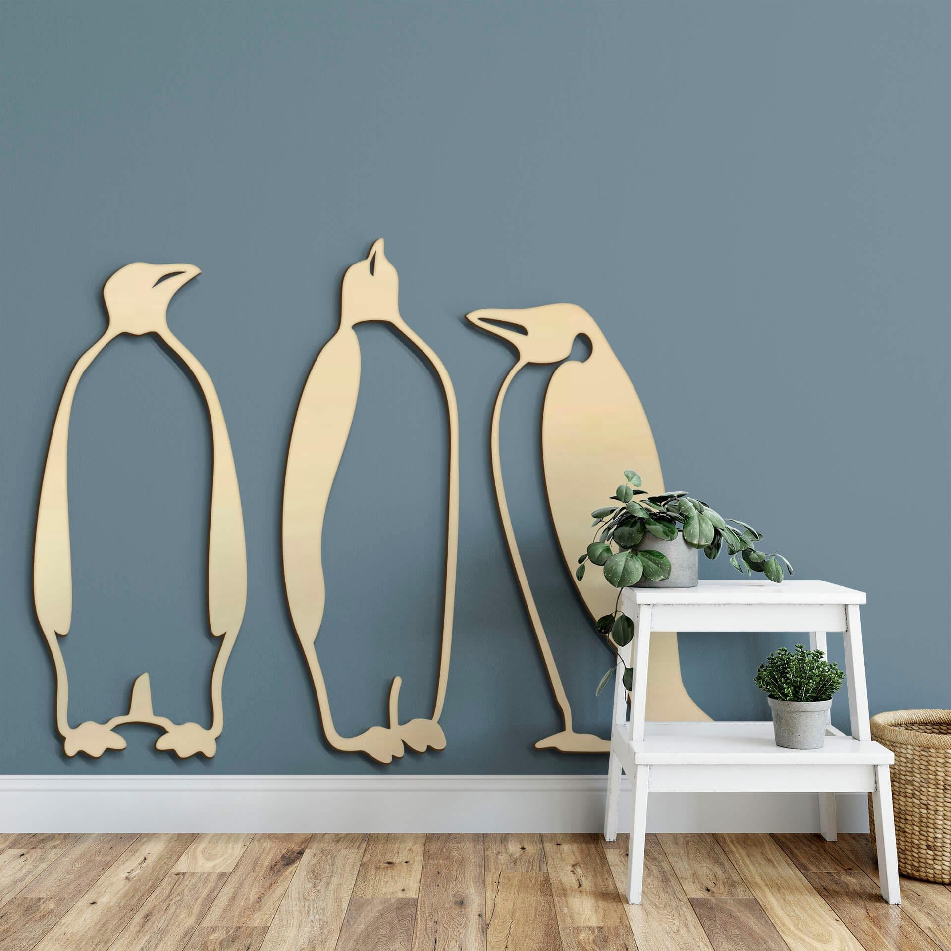 Wall-Art Wanddekoobjekt »Pappel - Pinguine«, (3 Shop Online St.) im OTTO