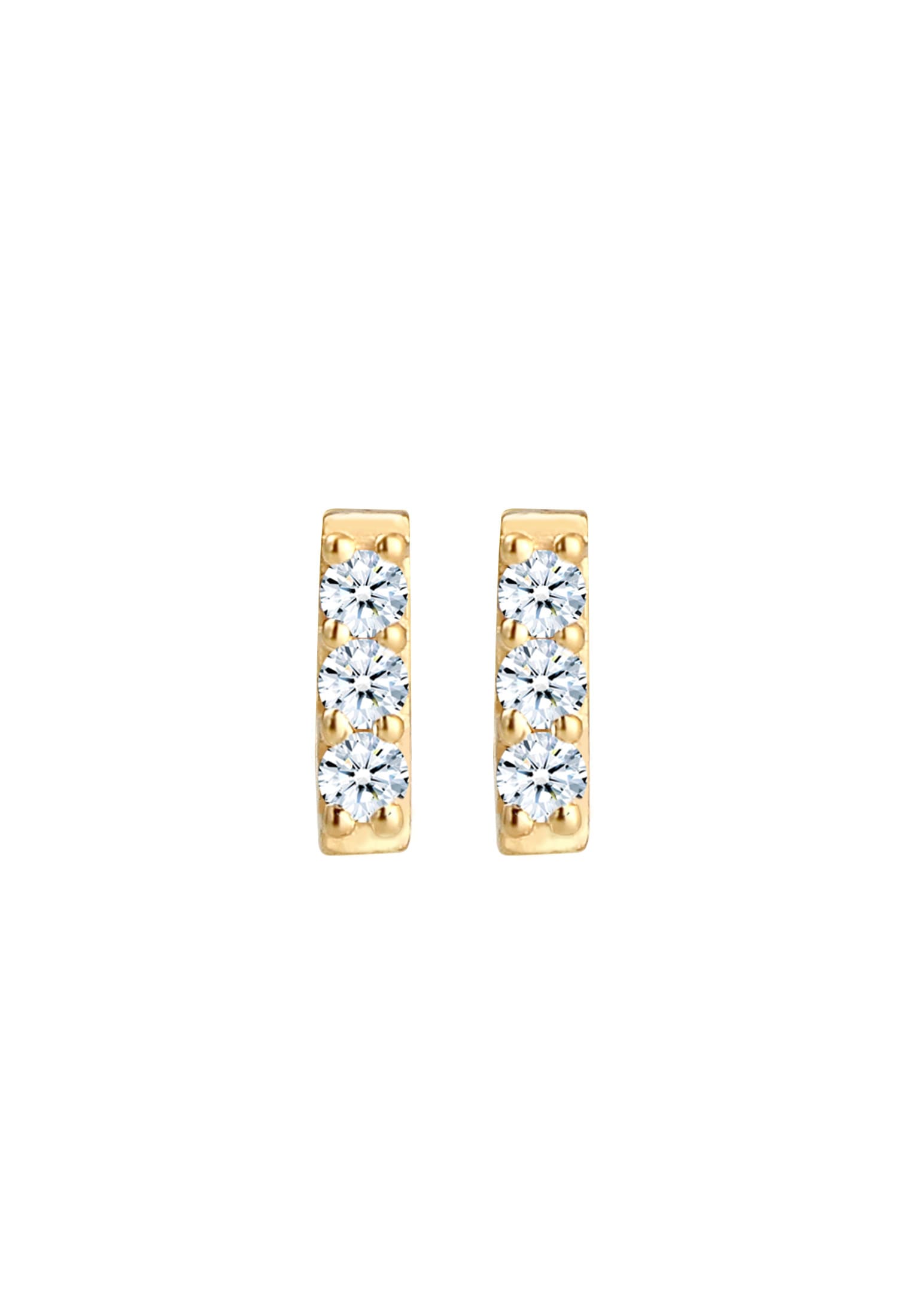 Elli DIAMONDS Paar Ohrstecker »Ohrringe Ohrstecker Rechteck Diamant (0.09 ct) 585 Gelbgold«