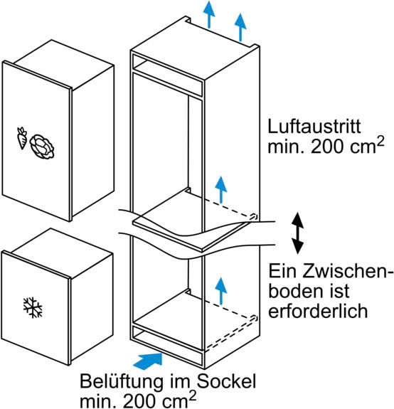 BOSCH Einbaugefrierschrank 6 »GIV21AFE0«, 87,4 cm hoch, 55,8 cm breit