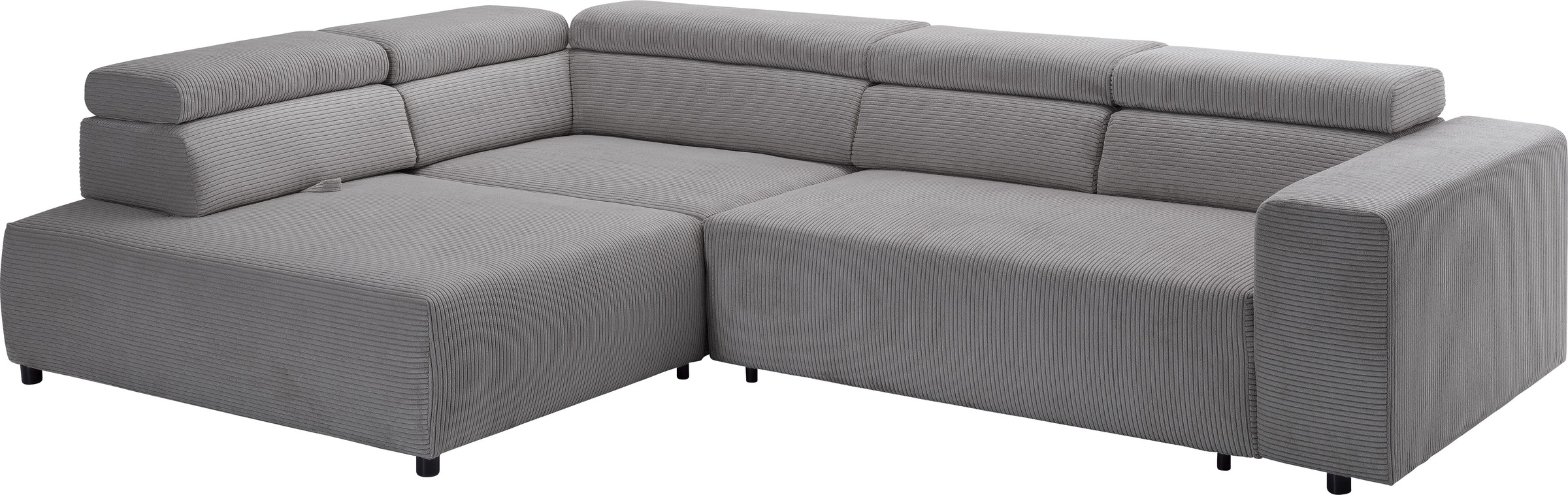 exxpo - sofa fashion Ecksofa »VITTORIO mit Komfortfunktionen, bequem und modern, Cord, L-Form«, inkl. Kopfteil- und Sitztiefenverstellung, wahlweise mit Bettfunktion