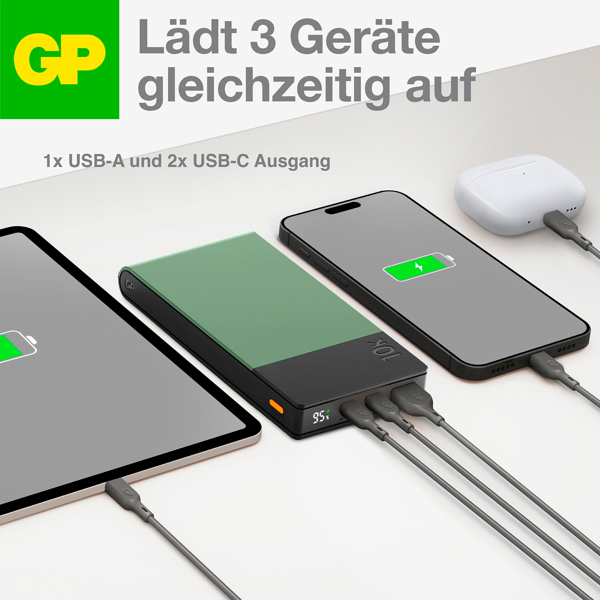 GP Batteries Powerbank »M2+, 10.000 mAh«, 10000 mAh