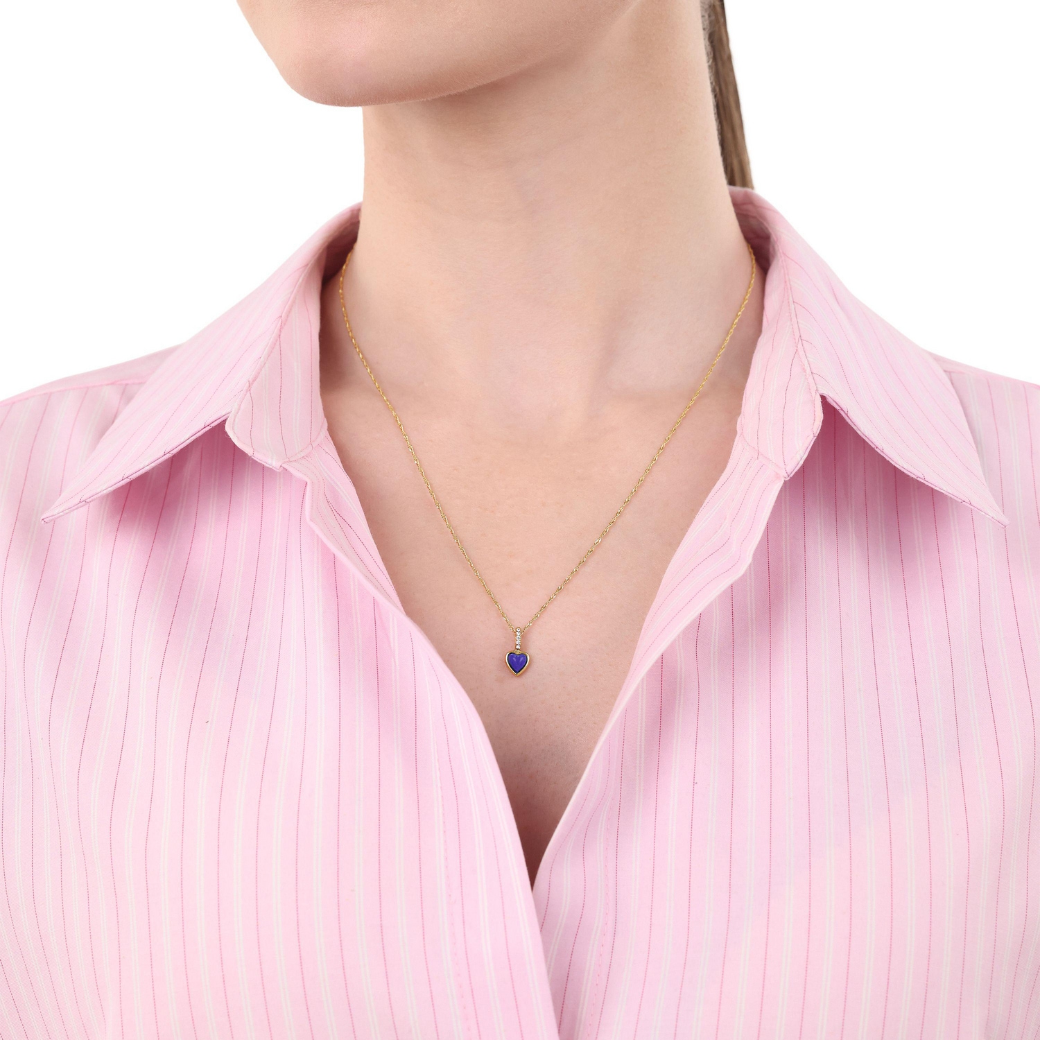 Amor Kette mit Anhänger »Schmuck Geschenk, Herz« mit Zirkonia (synth.), Lapislazuli