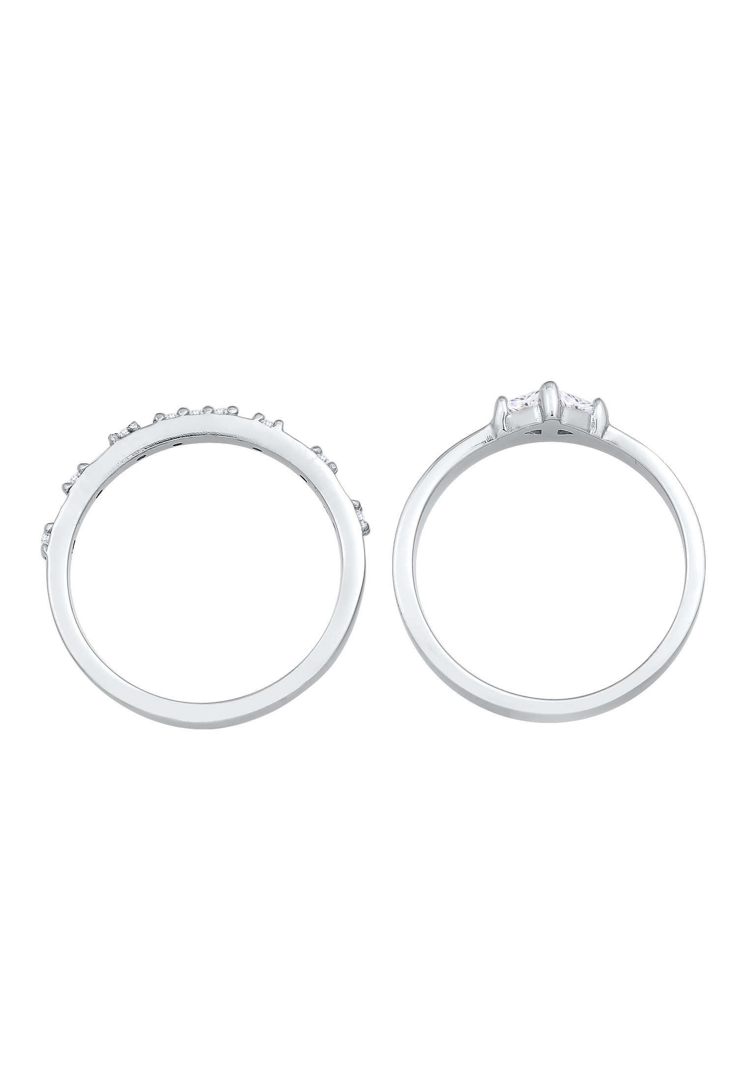 Elli Ring-Set »Ring Solitär Eternity Zirkonia Verlobung Set 925 Silber«