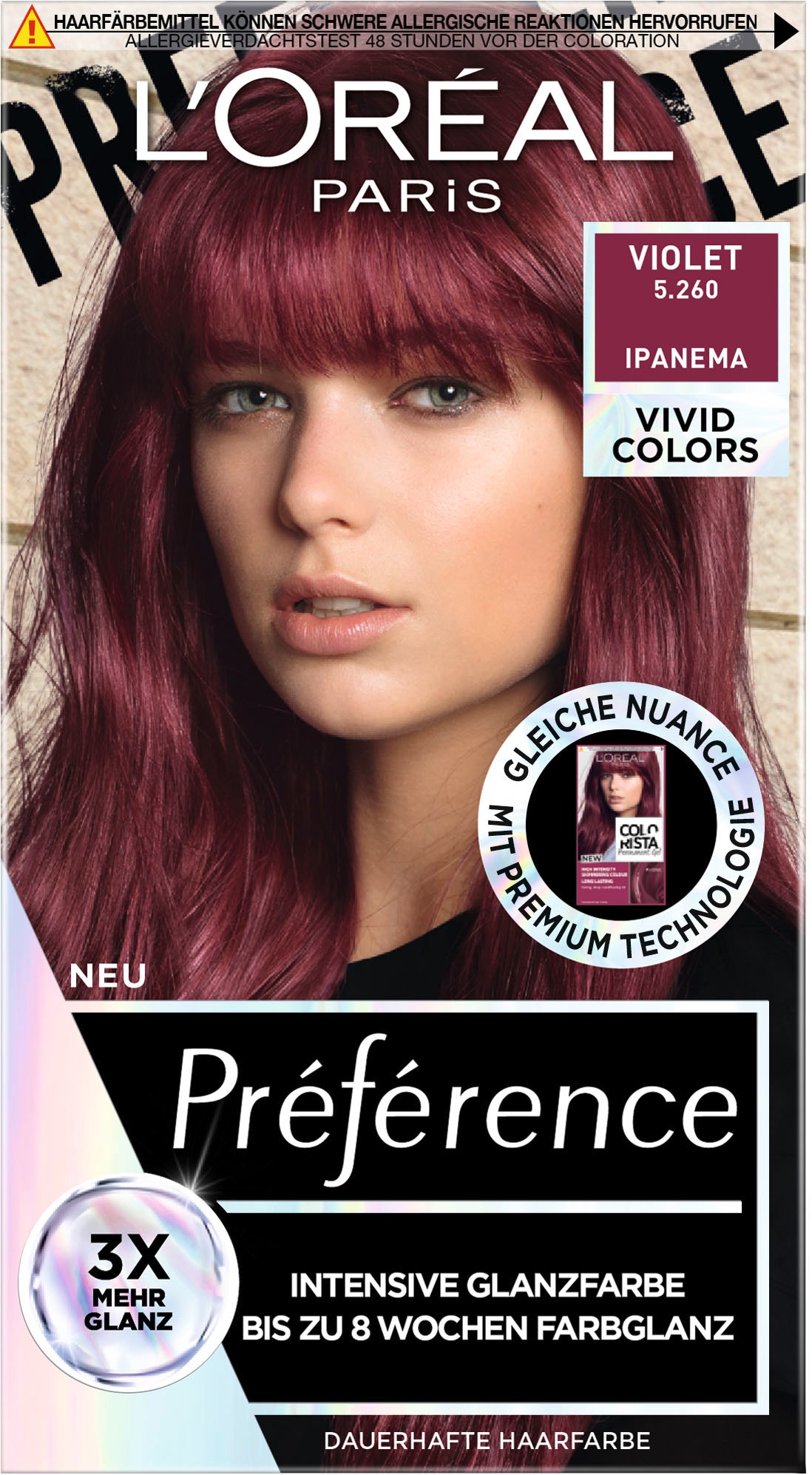 Coloration »Préférence Vivid Colors«, (3 tlg.), mit pflegender Formel