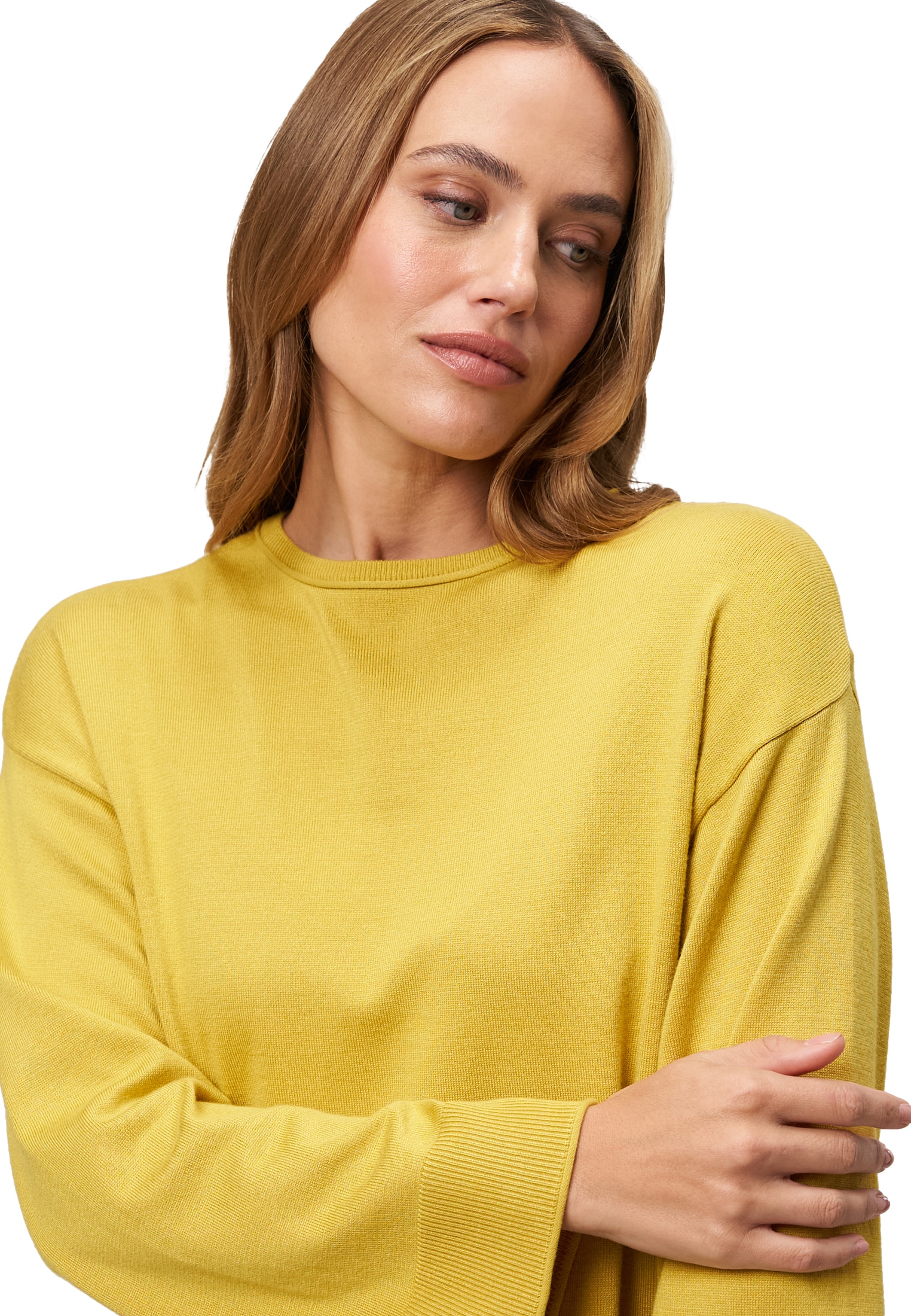 Zero Rundhalspullover »Pullover mit Trompetenärmeln«