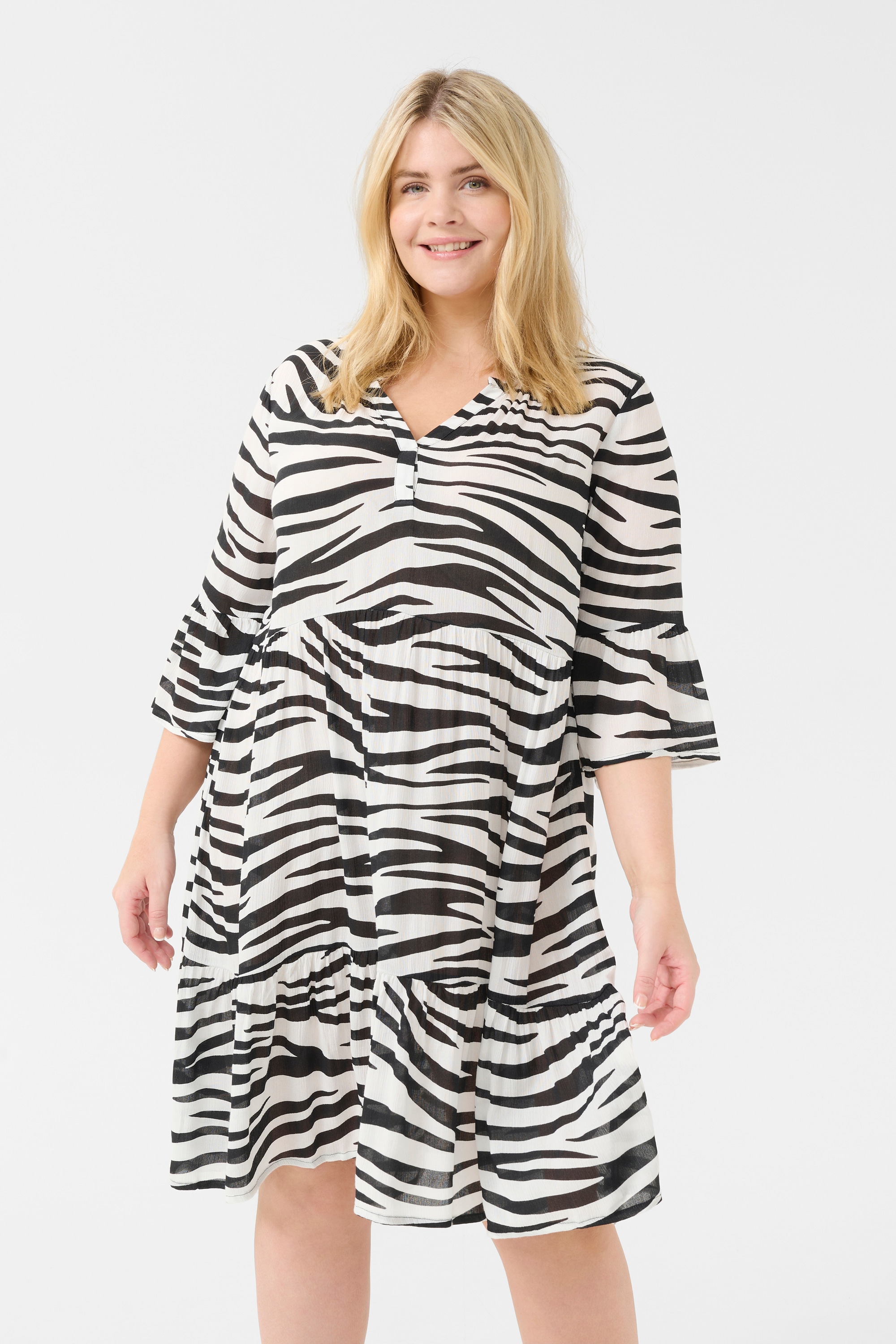 KAFFE Curve Midikleid »Damen Kleid KCleane«