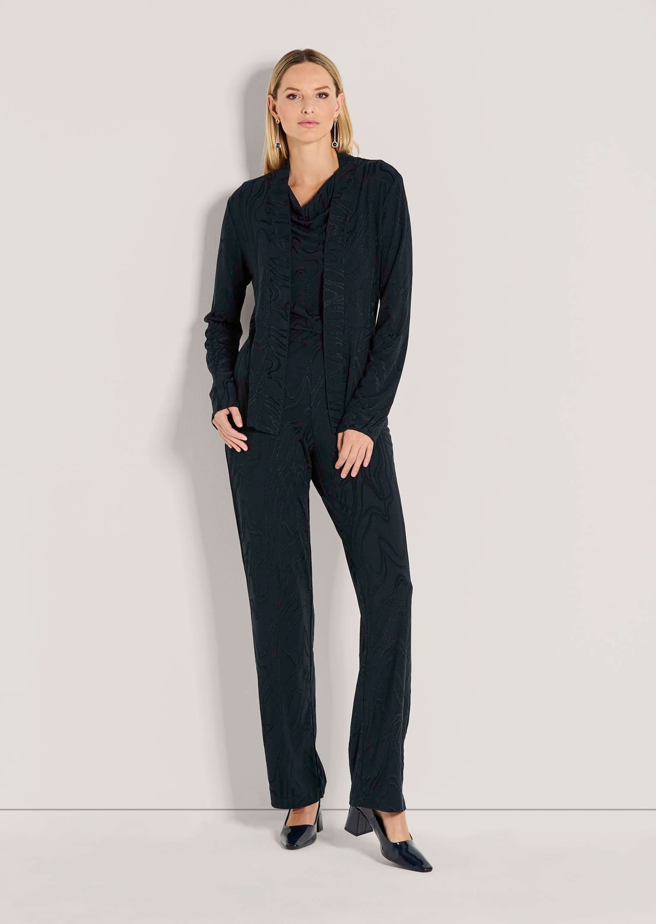 MADELEINE Langarmshirt »Shirtjacke Elegante Jersey-Jacke mit Schalkragen«