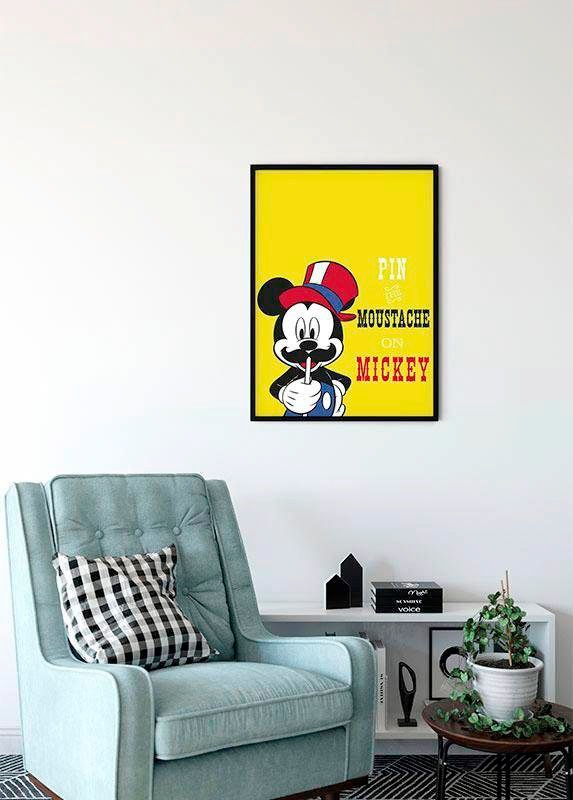 Komar Bild »Mickey Mouse Moustache«, Disney, (1 St.), Wandbild zur Dekoration im Kinderzimmer - ohne Rahmen