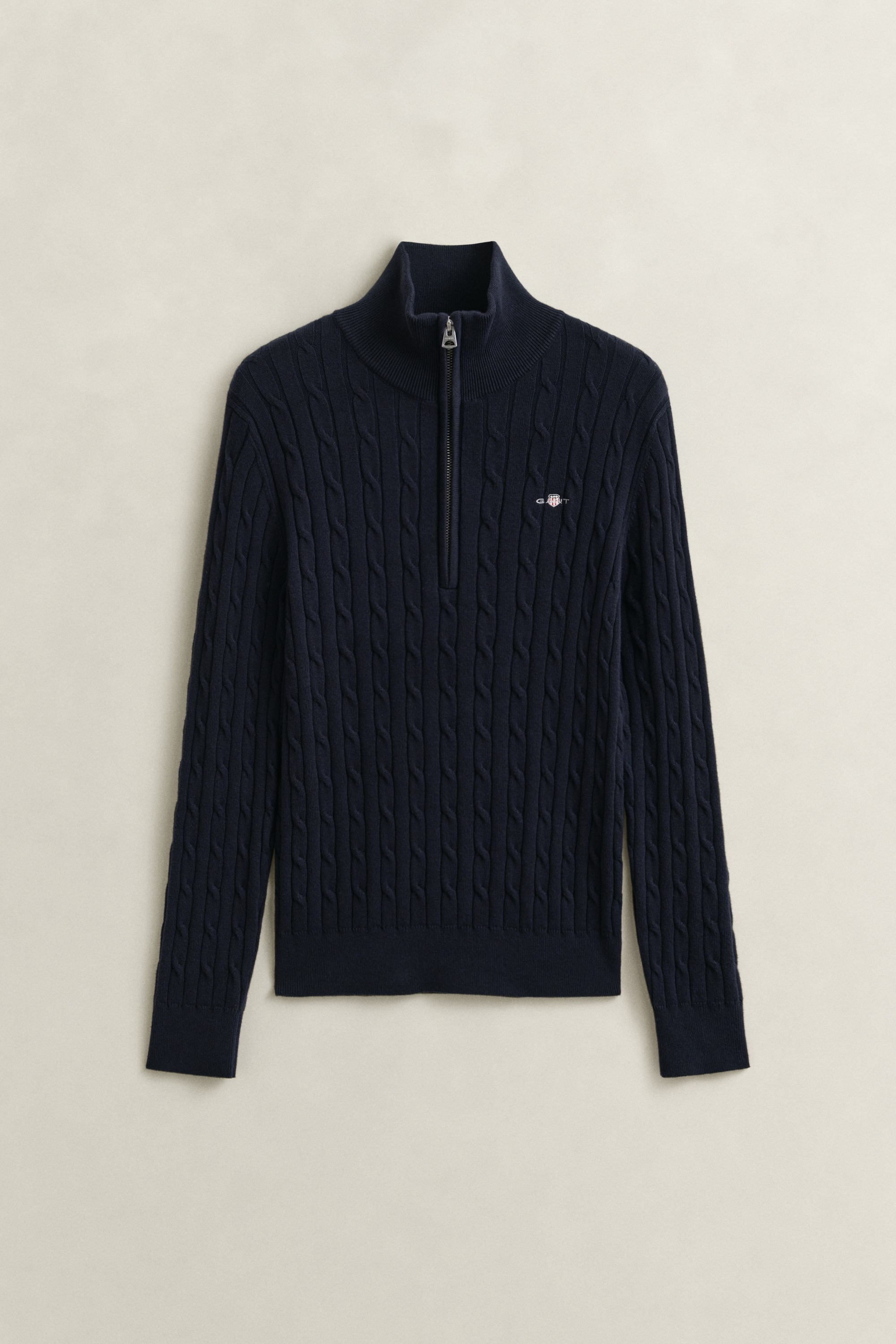 Gant Strickpullover »STRETCH COTTON CABLE HALF-ZIP« Mit Rundhalsausschnitt