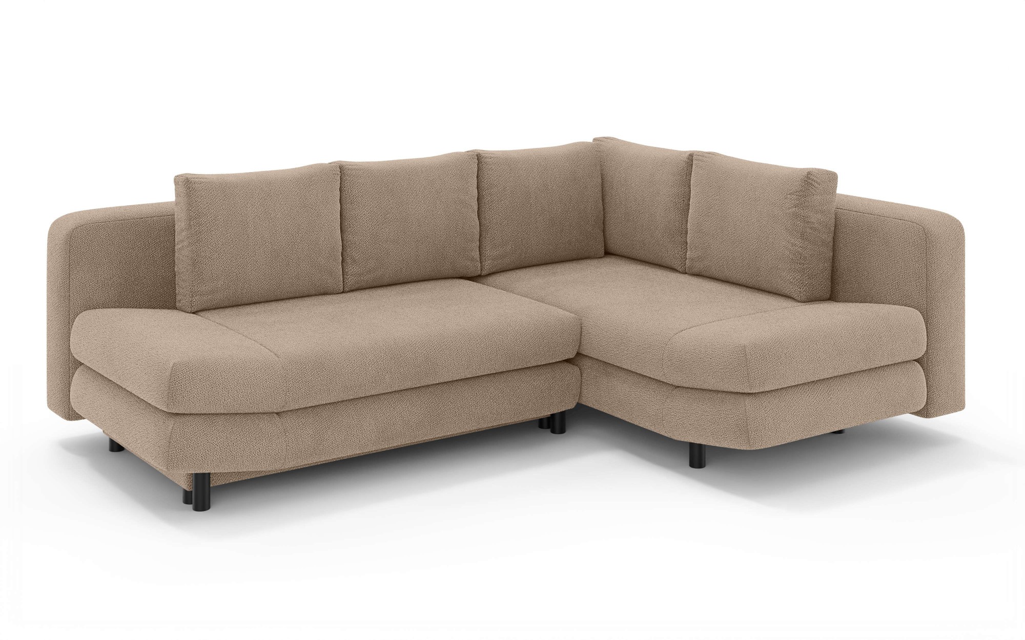Home affaire Ecksofa »LENNARA Schlafsofa mit Bettkasten, Maße B/T/H: 234/179/85 cm«, L-Form mit Ottomane rechts/links, mit Wellenunterfederung