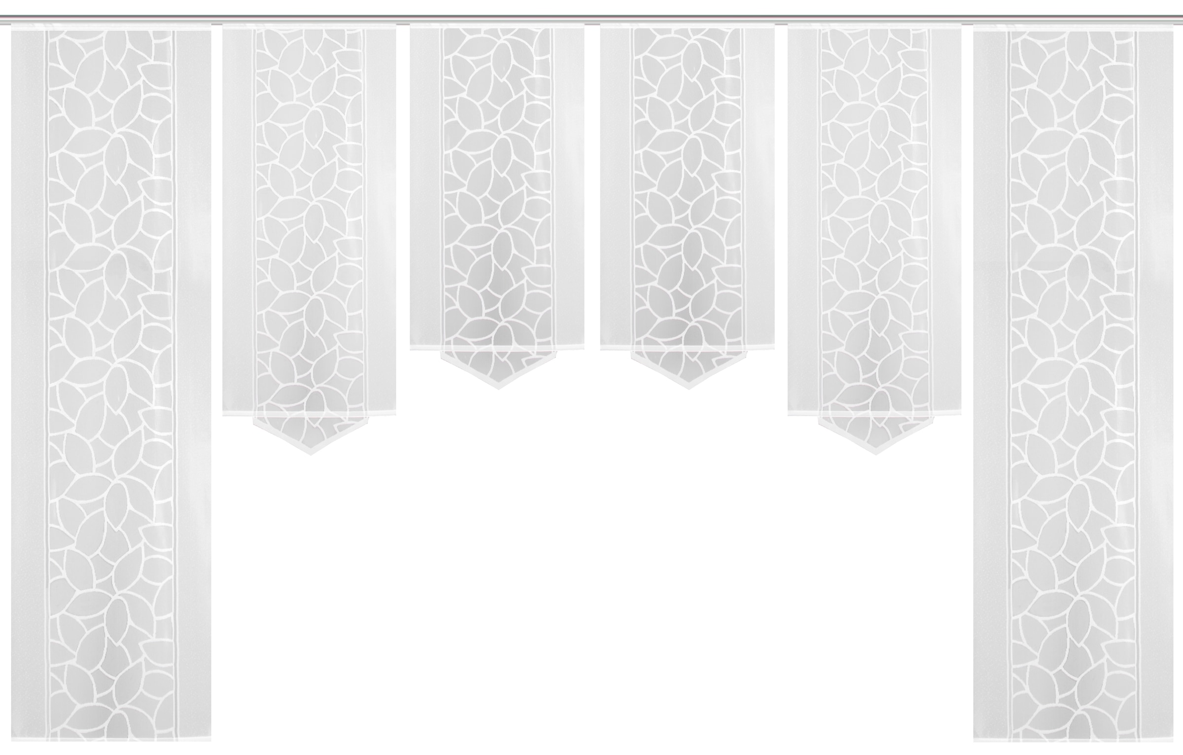 HOME WOHNIDEEN Schiebegardine »JENNA« Klettband 6 Stk. tlg. Schiebevorhang Jacquard Set