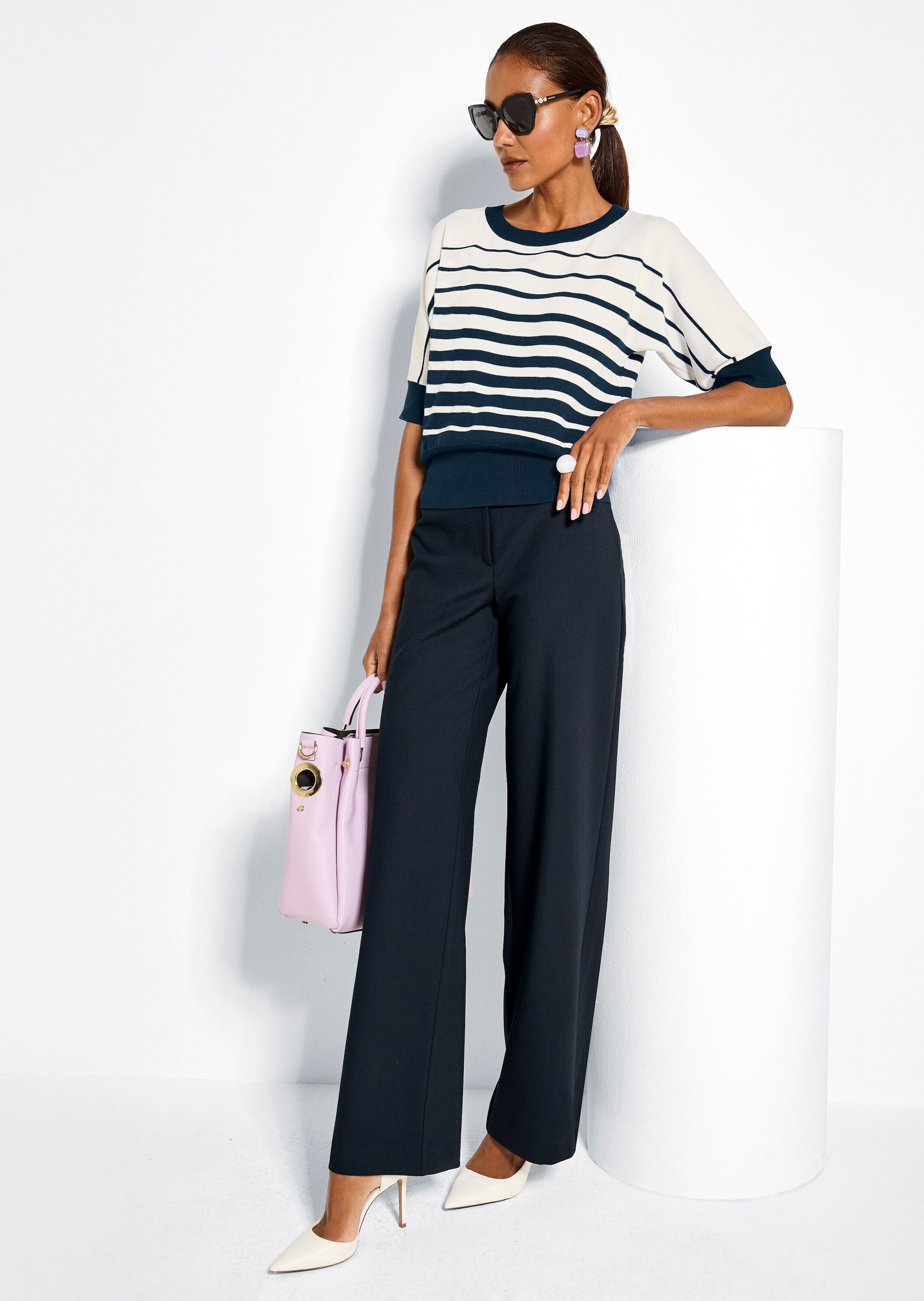 MADELEINE Palazzohose »Bügelfaltenhose Sommerhose mit Formbund«