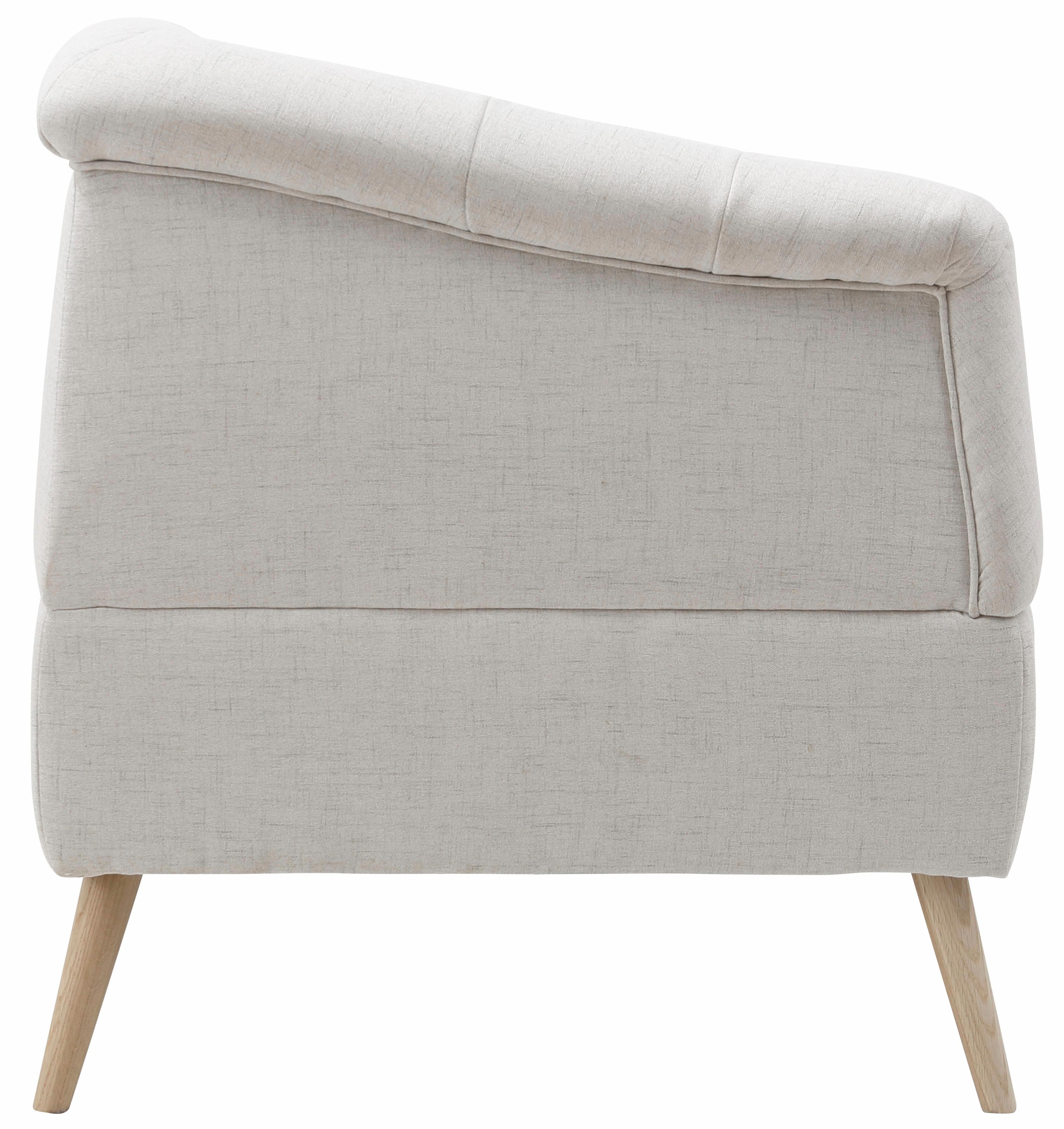 OTTO home Recamiere »Lucy, Chaiselonge mit Massivholzfüßen und Steppung,« Armlehne links und rechts bestellbar